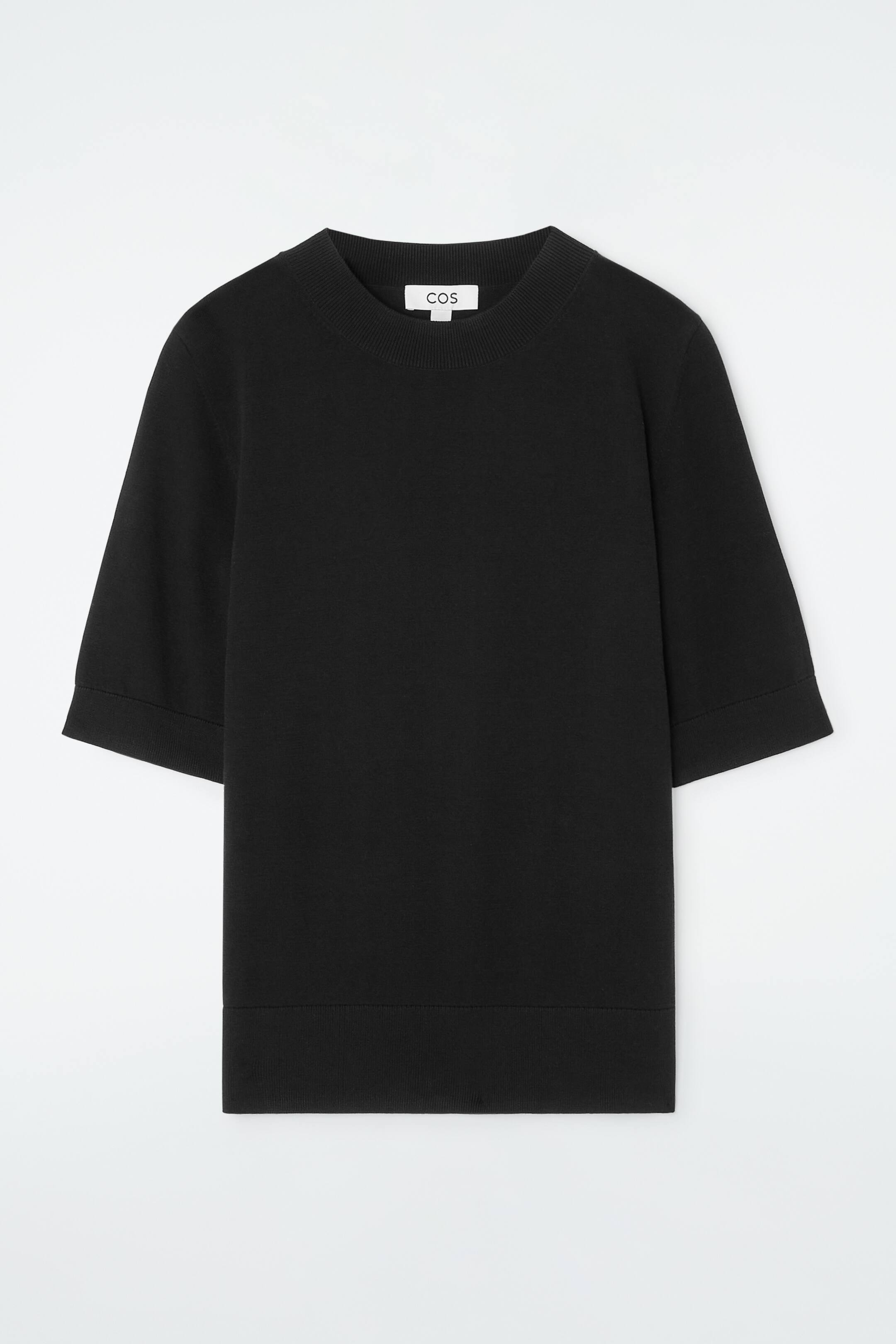 Grösseres Bild ansehen: GESTRICKTES T-SHIRT MIT NORMALER PASSFORM - SCHWARZ - DAMEN | H&M CH 1