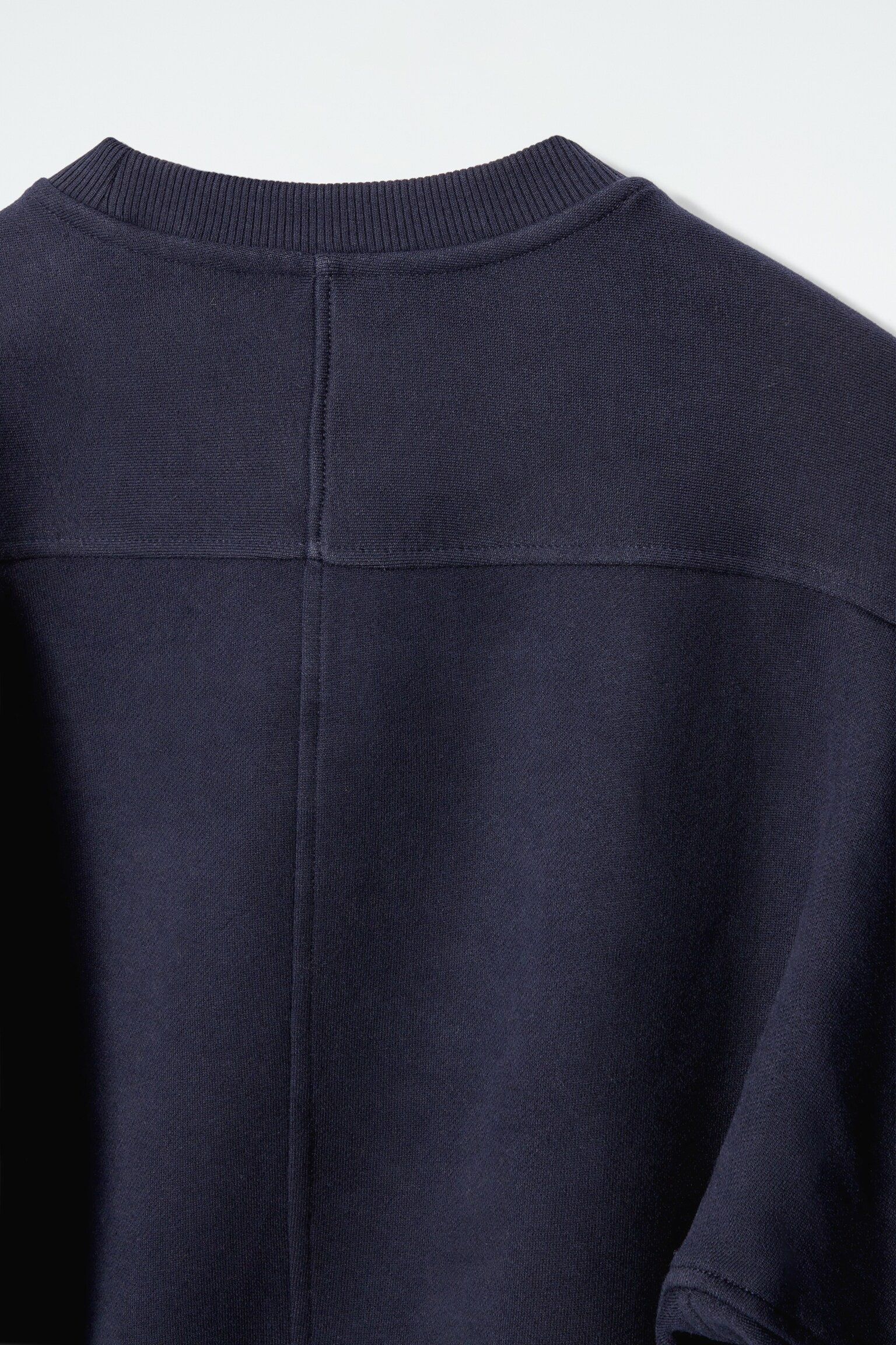 ROUNDED COTTON-JERSEY SWEATSHIRT - NAVY/MUSTARD - 6