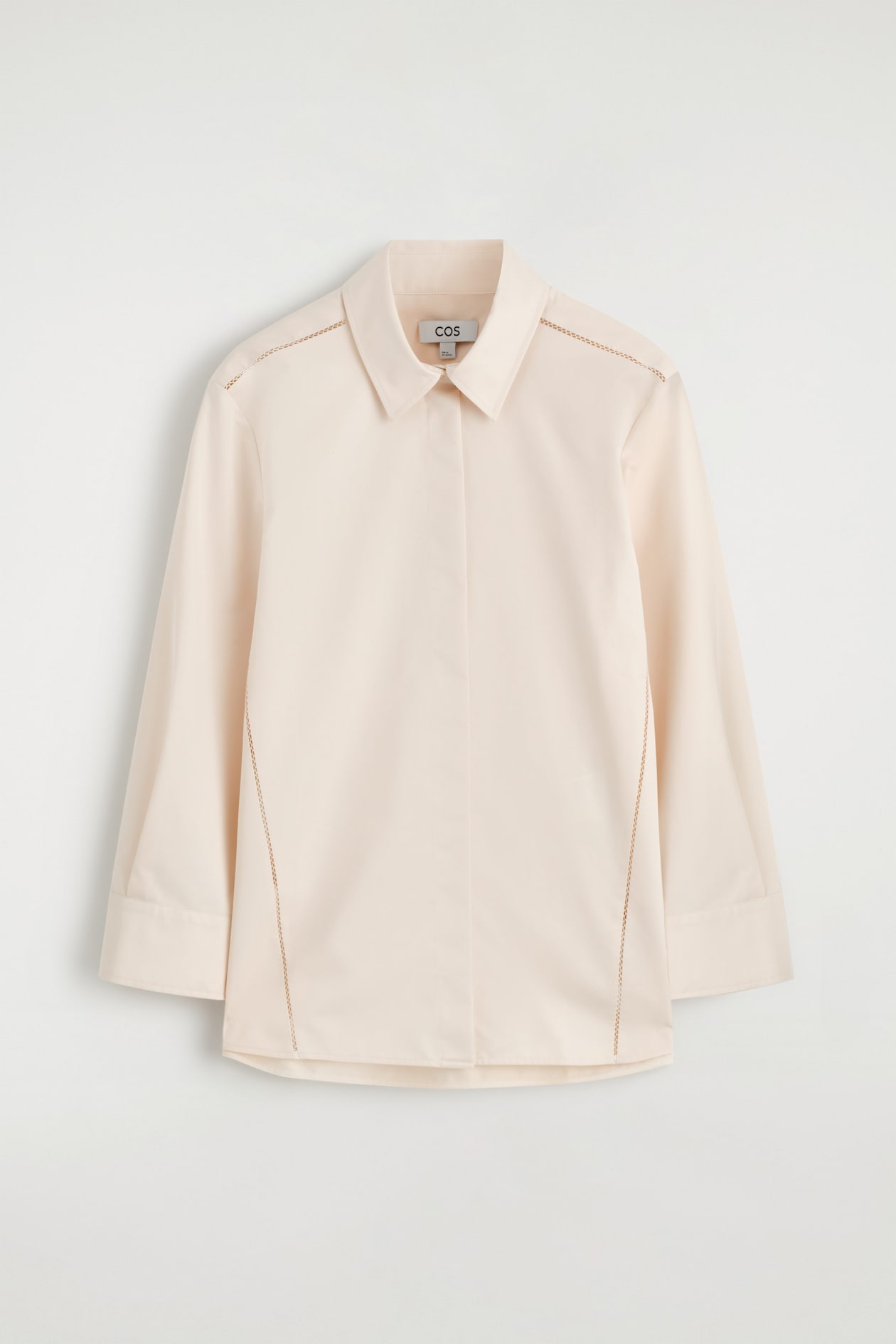 EMBROIDERED COTTON SHIRT — IVORY