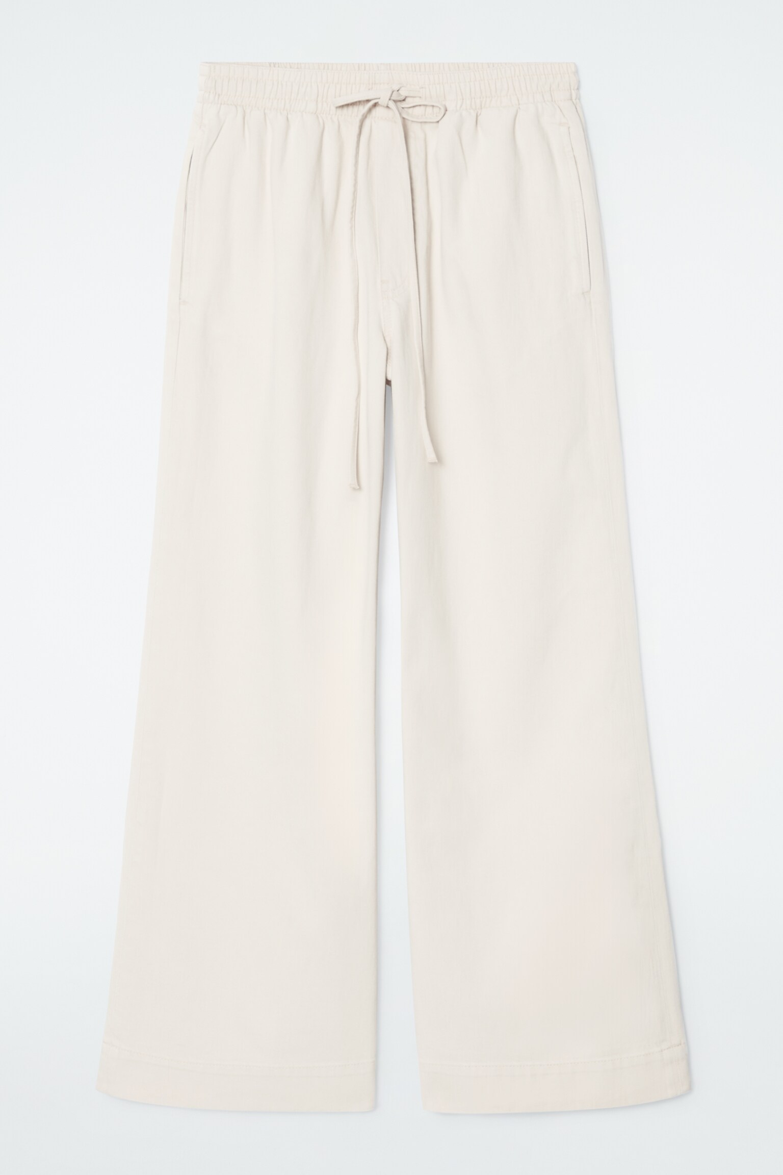 WIDE-LEG FLUID DENIM TROUSERS - ECRU/WASHED BLUE/WASHED BLACK