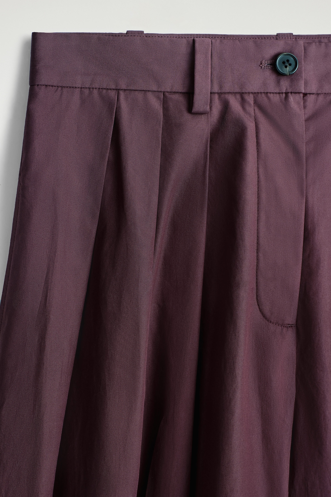 PLEATED COTTON CULOTTES — BORDEAUX