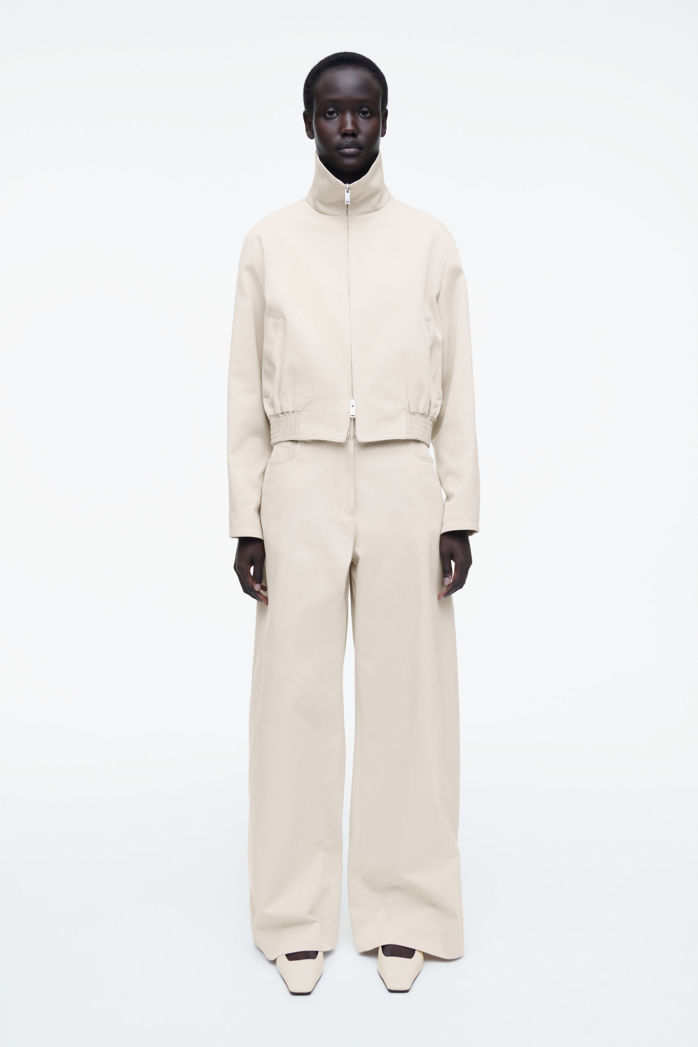 WIDE-LEG COTTON PANTS - LIGHT BEIGE | COS