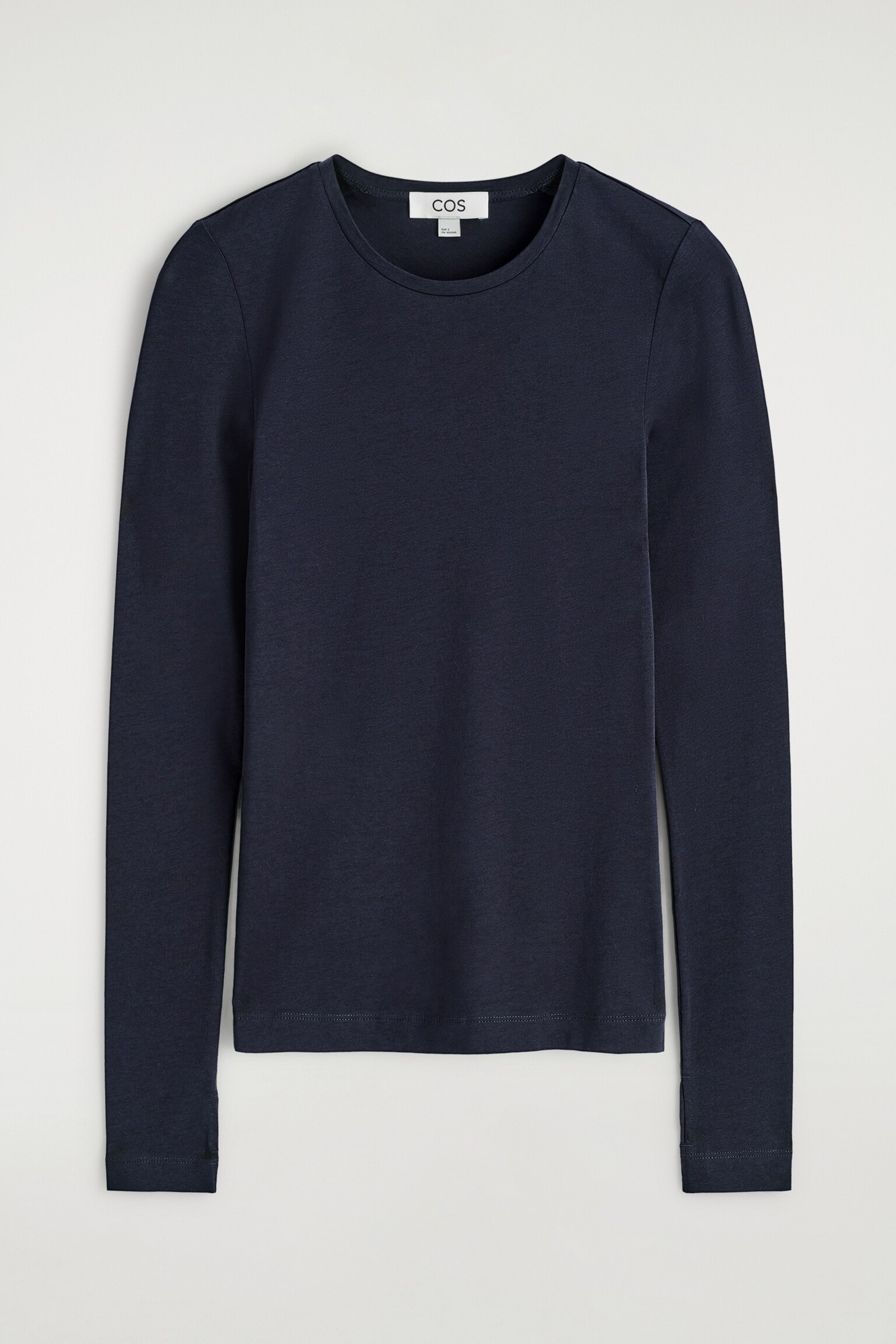 COTTON LONG-SLEEVED TOP - NAVY/WHITE/BLACK - 2