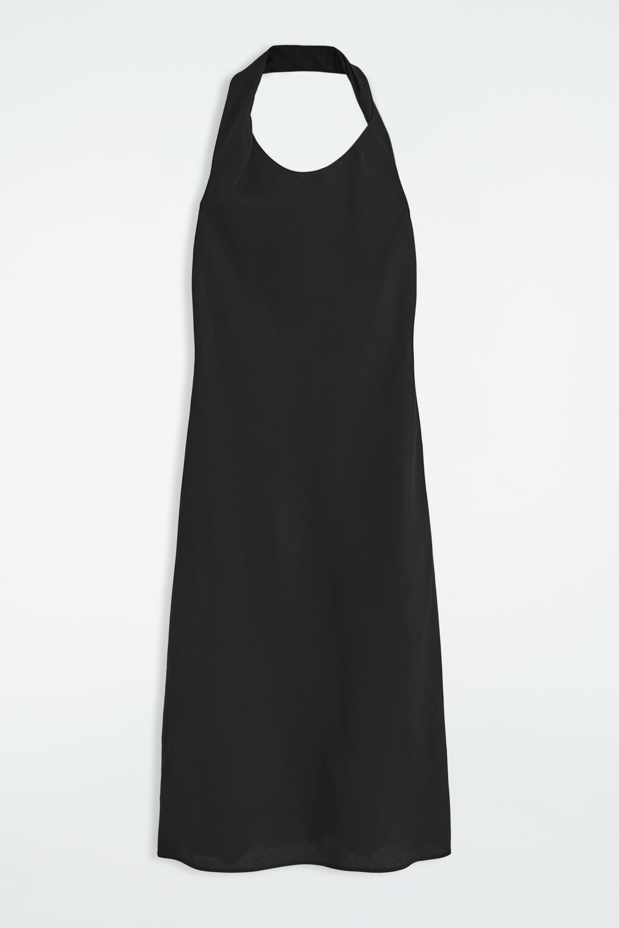 TWISTED LINEN-BLEND HALTERNECK DRESS - BLACK | COS TWISTED LINEN-BLEND HALTERNECK DRESS - BLACK | COS