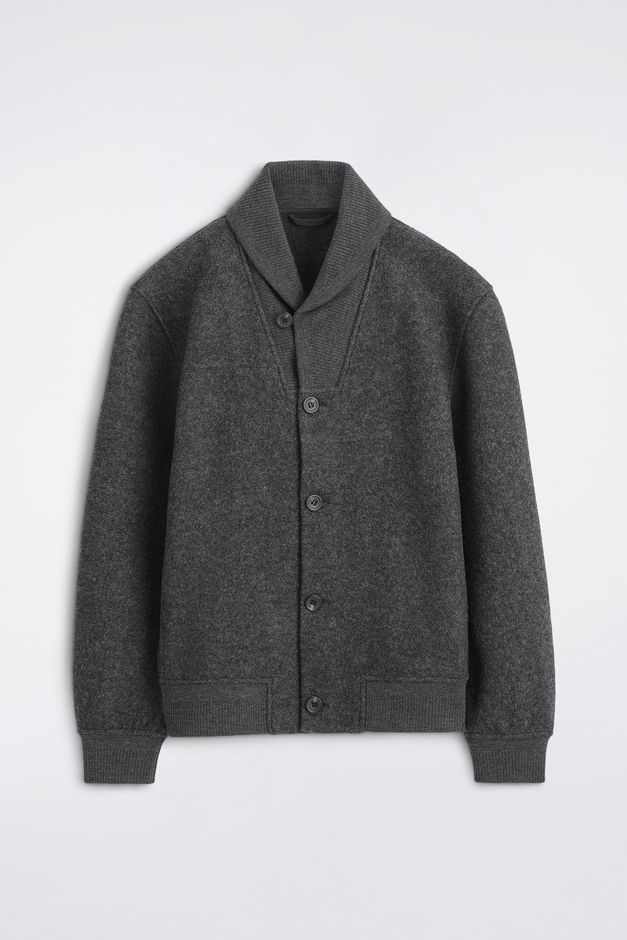 BOILED WOOL SHAWL-COLLAR JACKET