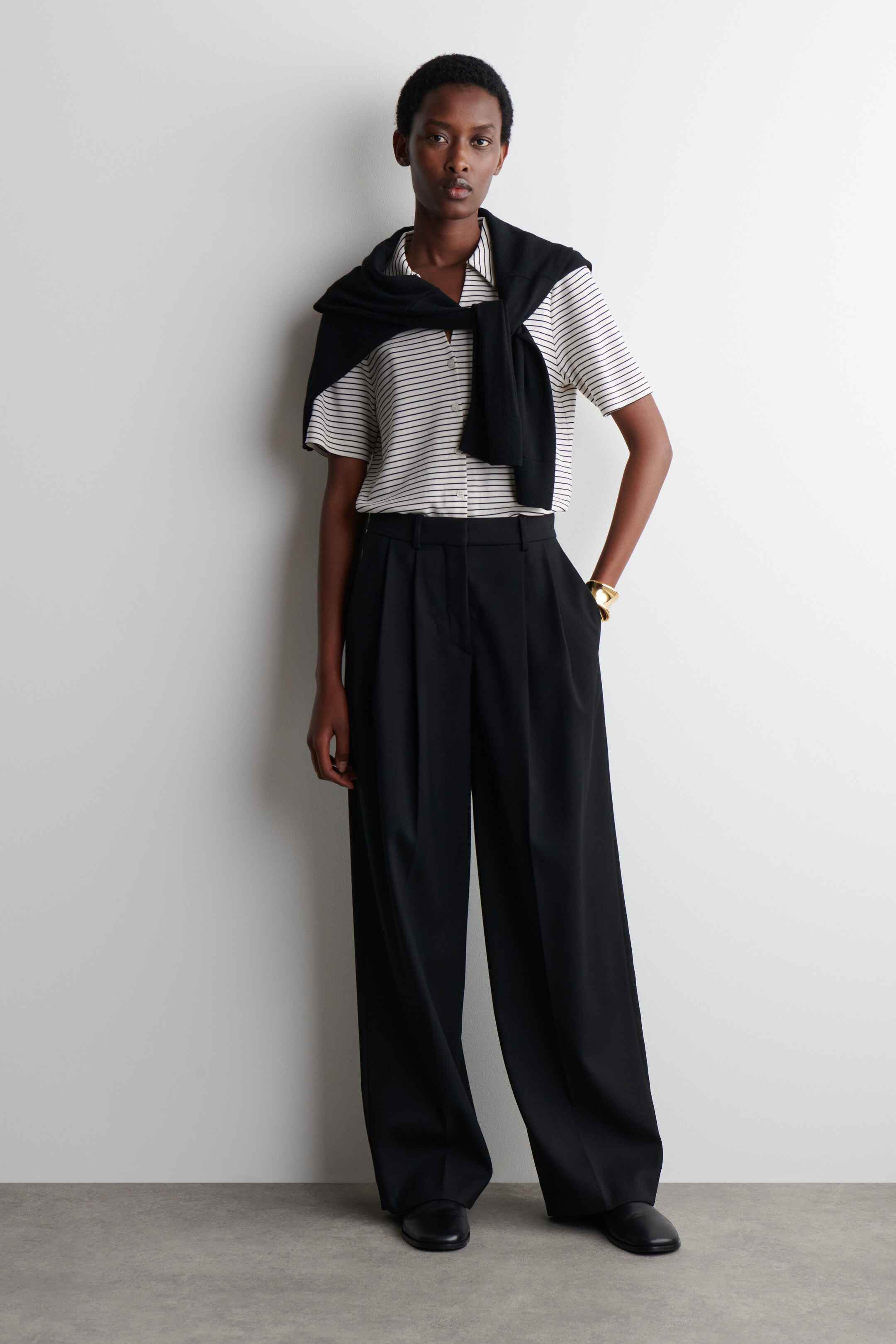 Agrandir l'image: CHEMISE RESORT EN JERSEY - BLANC / RAYURES - FEMME | H&M CH 2