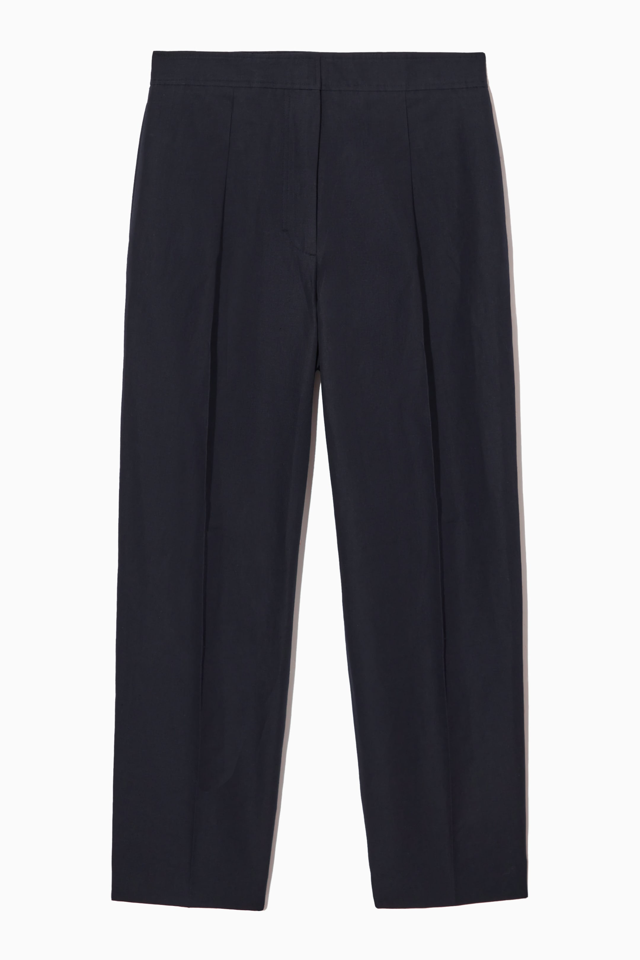 SCHMAL ZULAUFENDE CHINOHOSE AUS LEINEN-MIX