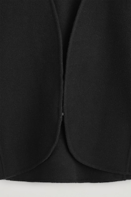 CROPPED DOUBLE-FACED WOOL-BLEND BLAZER — BLACK 7