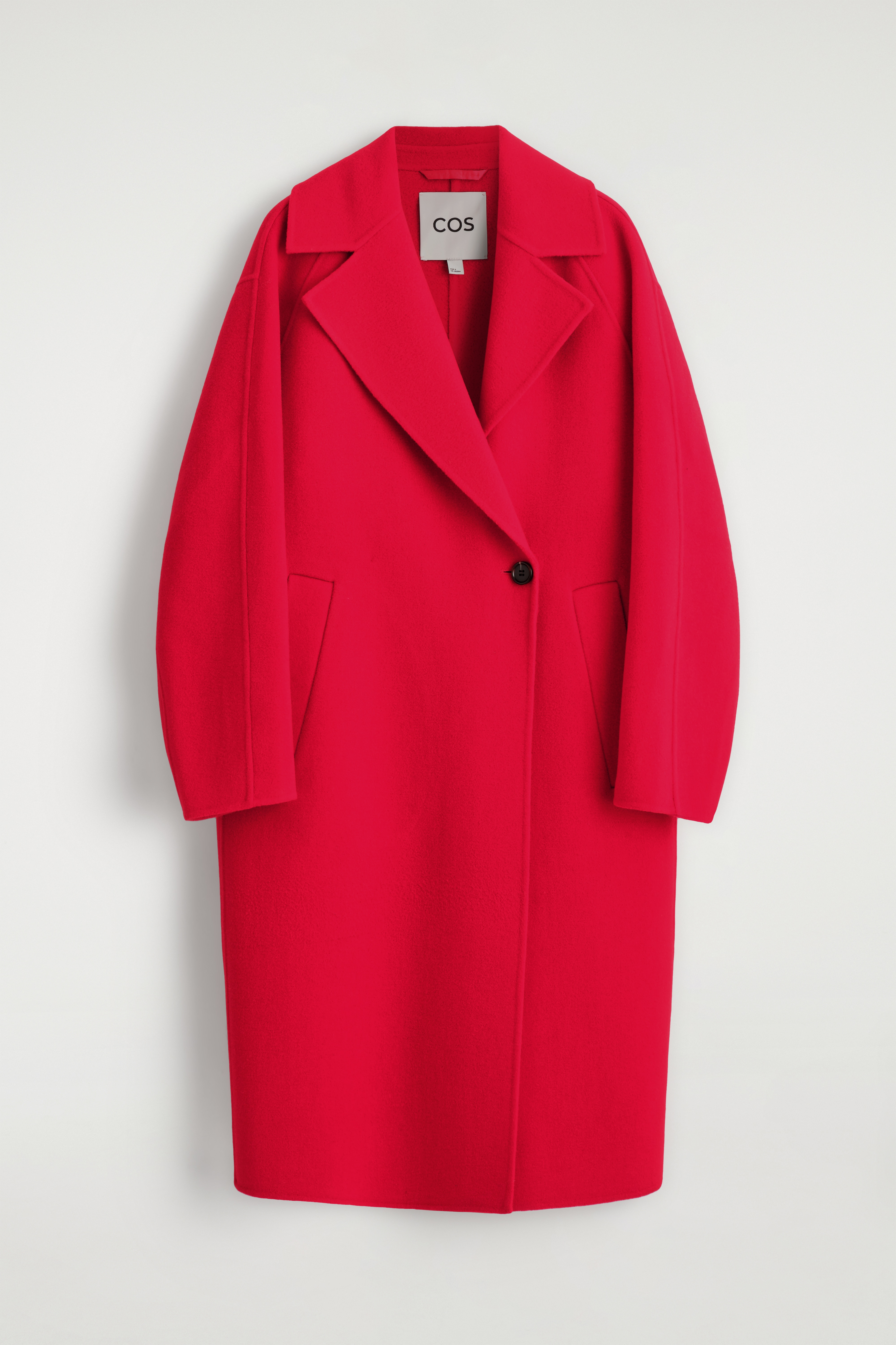 OVERSIZED DOUBLE-BREASTED WOOL COAT - RED