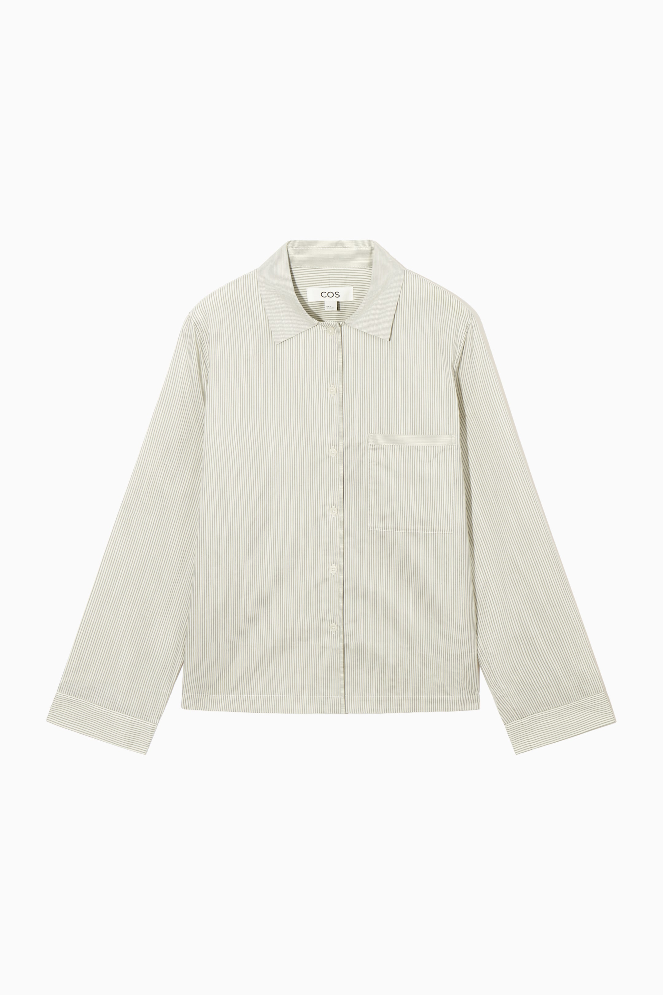 Ingrandisci l'immagine: STRIPED SILK PYJAMA SHIRT - BEIGE / GREY / STRIPED - DONNA | H&M CH 1