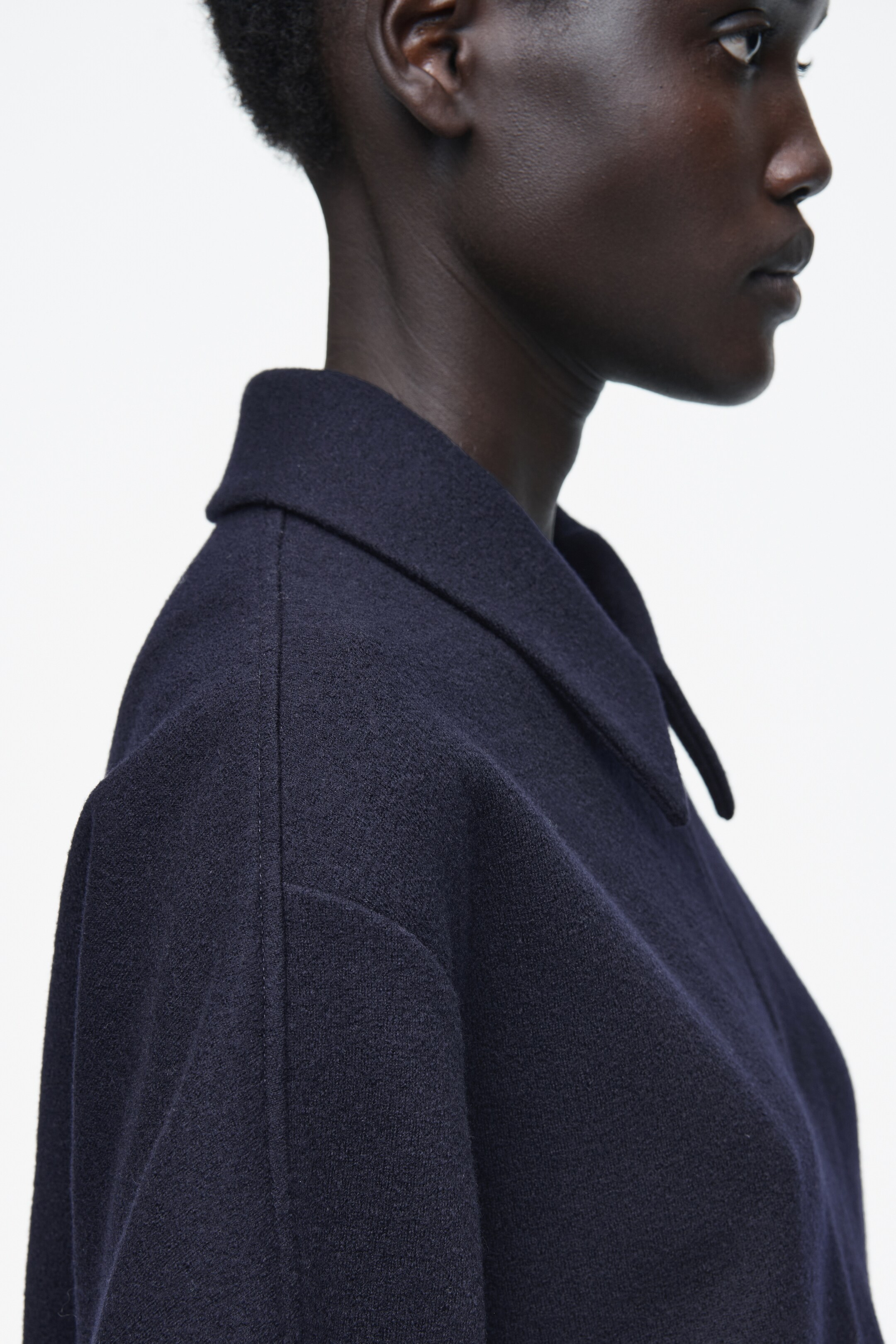 View larger image: BOILED-WOOL ZIP-UP CARDIGAN - NAVY - Ladies | H&M GB 5