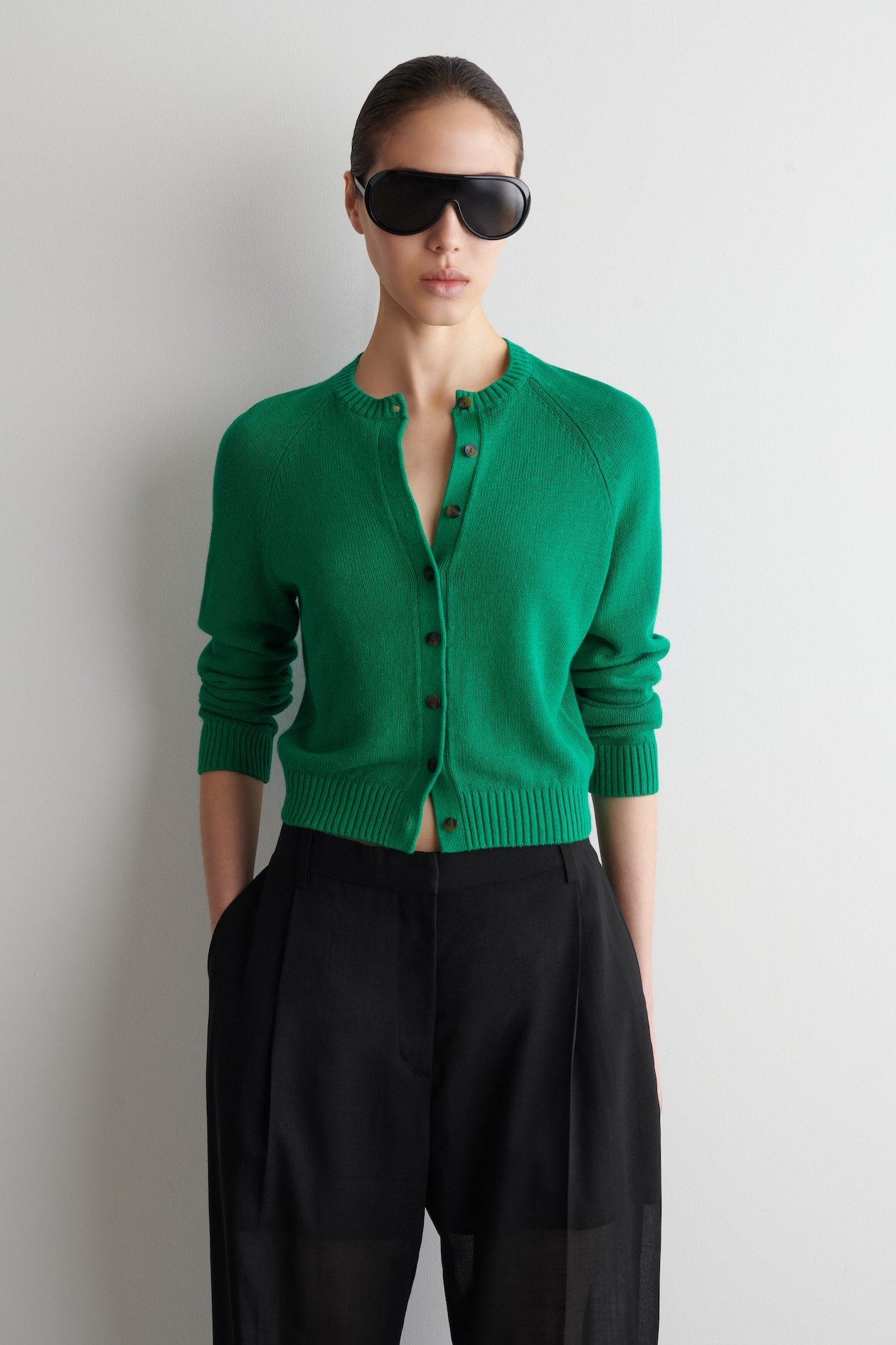 KNITTED LINEN CARDIGAN