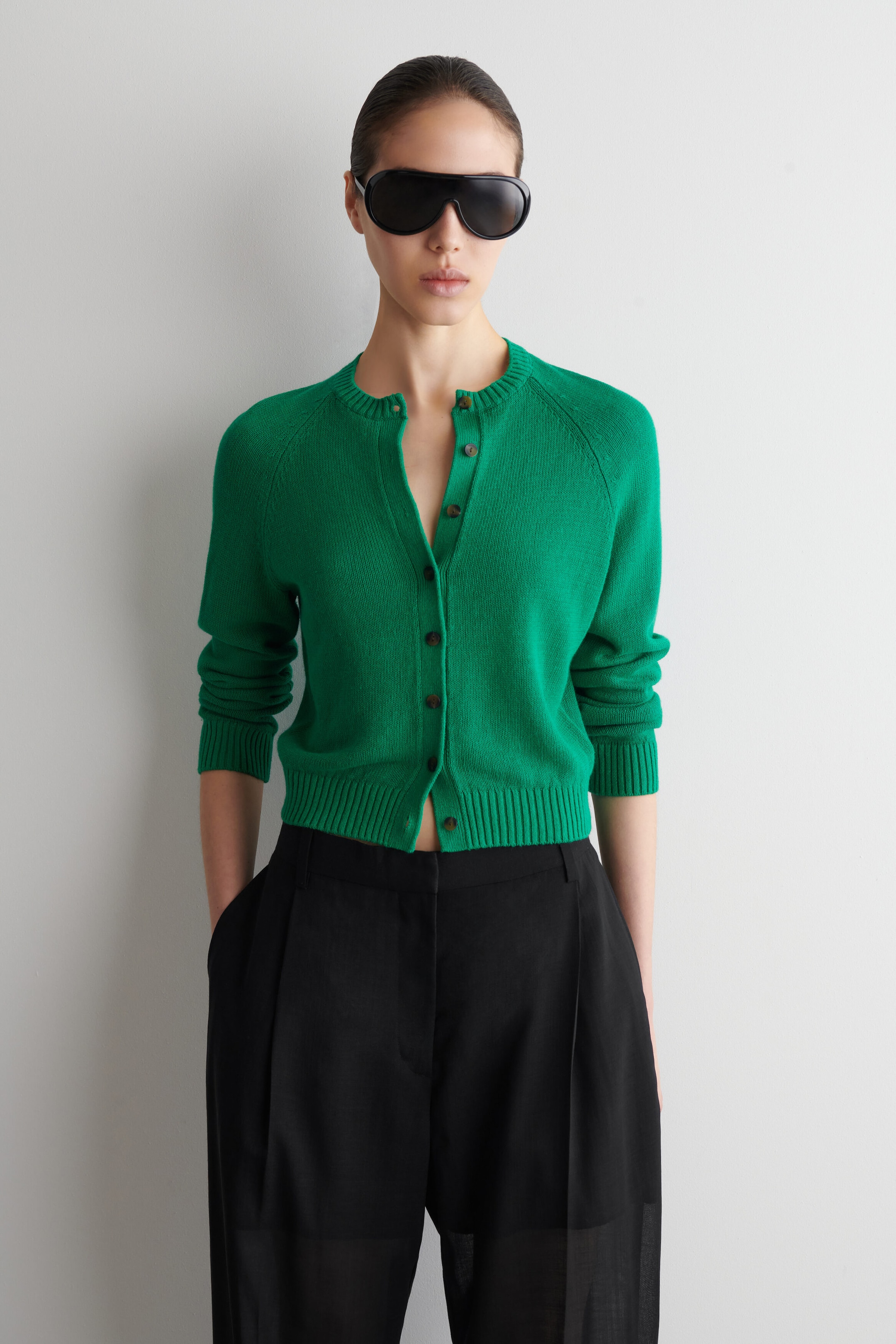 KNITTED LINEN CARDIGAN