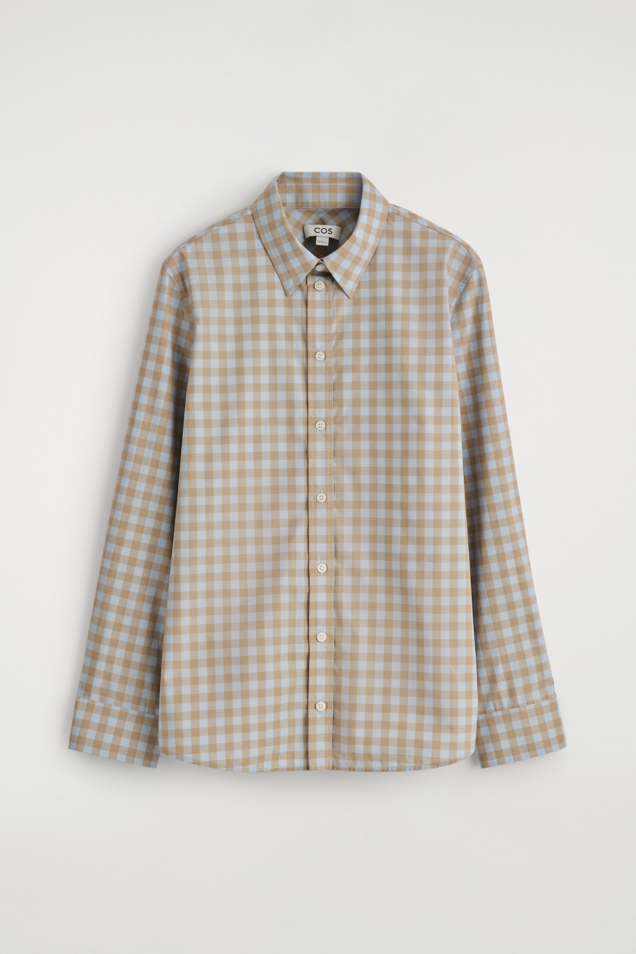 Visa större bild: RUTIG SKJORTA I BOMULL - BLÅ / BEIGE / RUTMÖNSTER - DAM | H&M SE 6