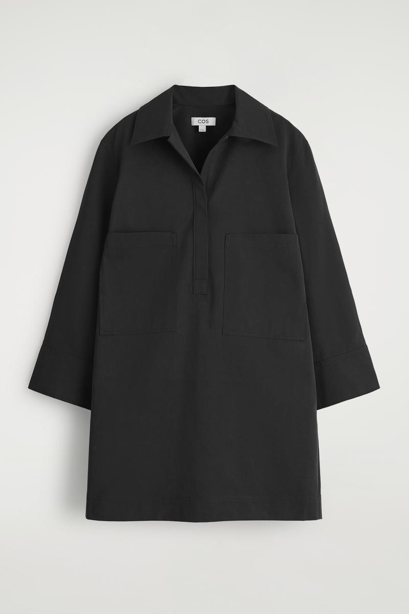 Cos Utility Mini Shirt Dress In Black