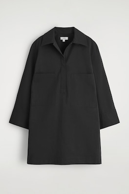 UTILITY MINI SHIRT DRESS — BLACK 3