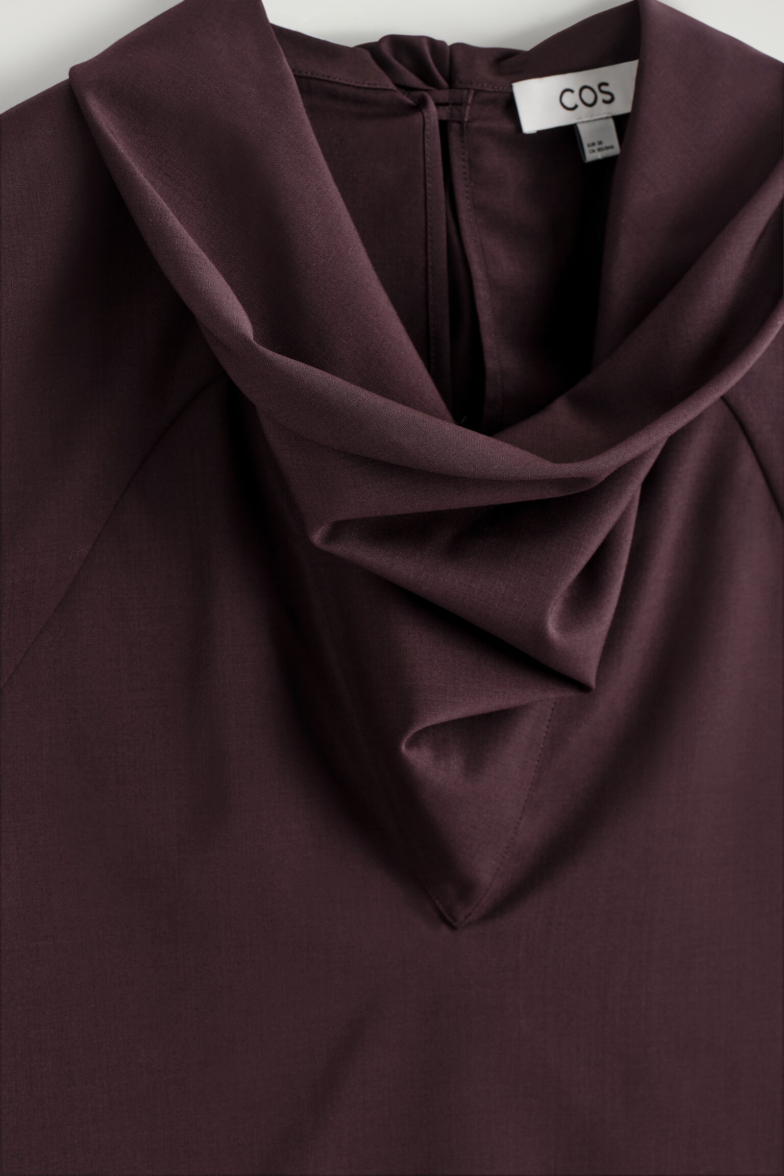 FLUID FUNNEL-NECK SCARF BLOUSE - BURGUNDY - 6
