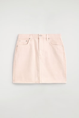 DENIM MINI SKIRT — LIGHT PINK 7