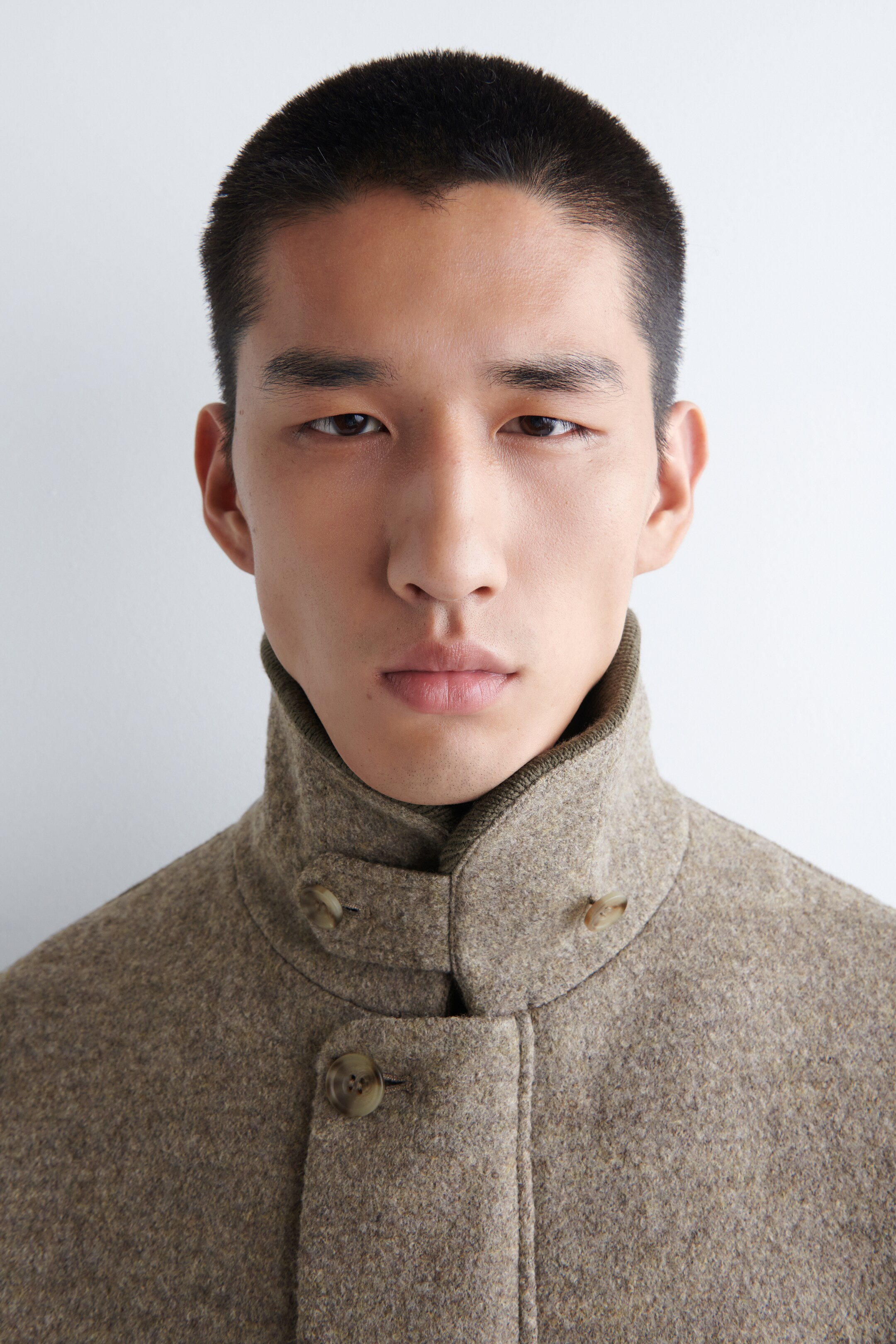 Ver imagem maior: Casaco de lã fervida com gola canelada - Castanho acinzentado - HOMEM | H&M PT 5