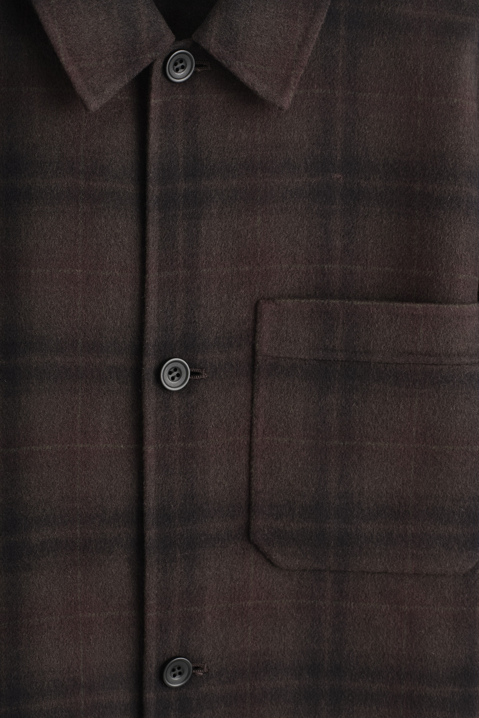 SPLIT WOOL OVERSHIRT - BURGUNDY / CHECKED/BLACK/COBALT BLUE - 6
