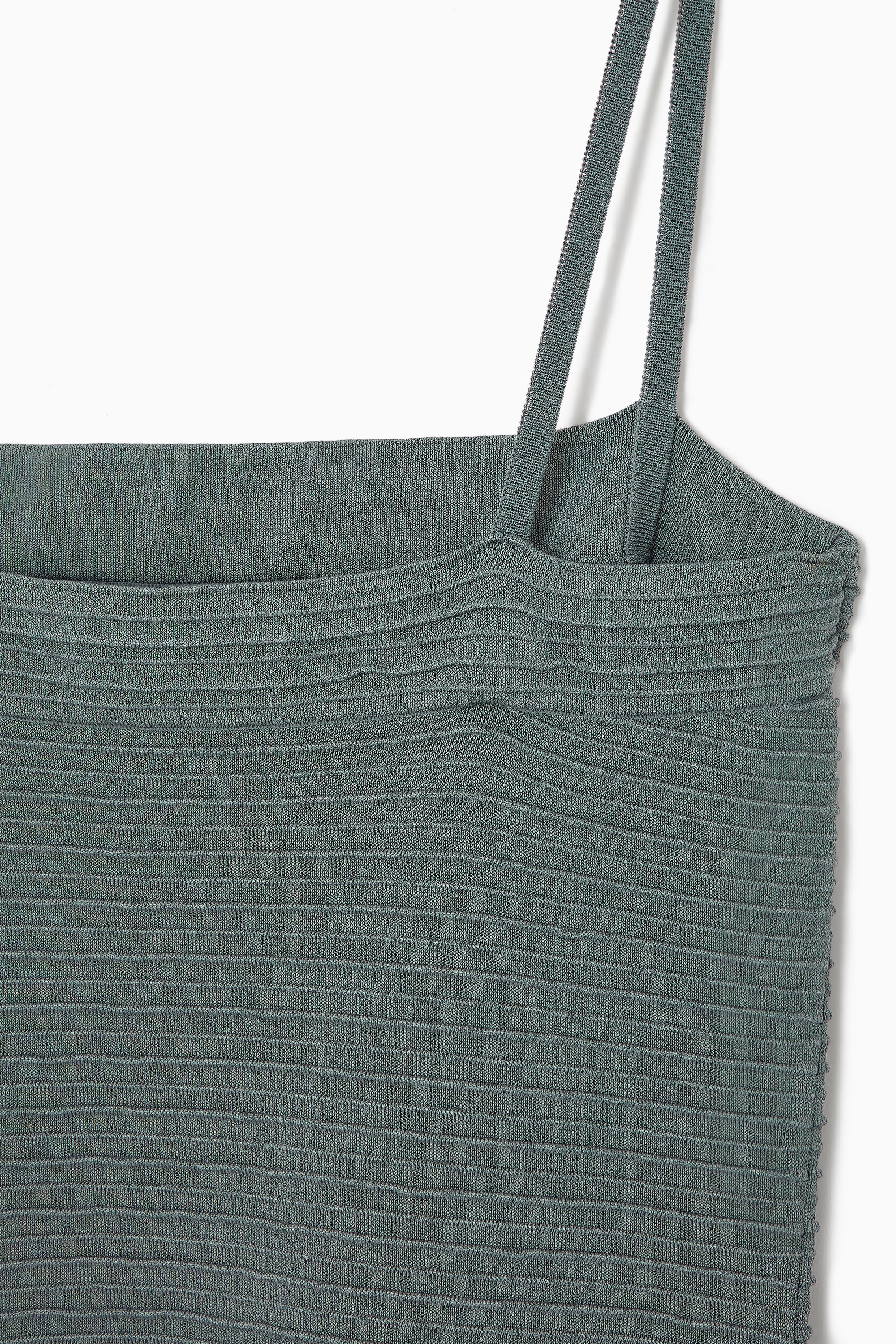 cos pleated knitted maxi dress green Women's Inventoried Cape 2025