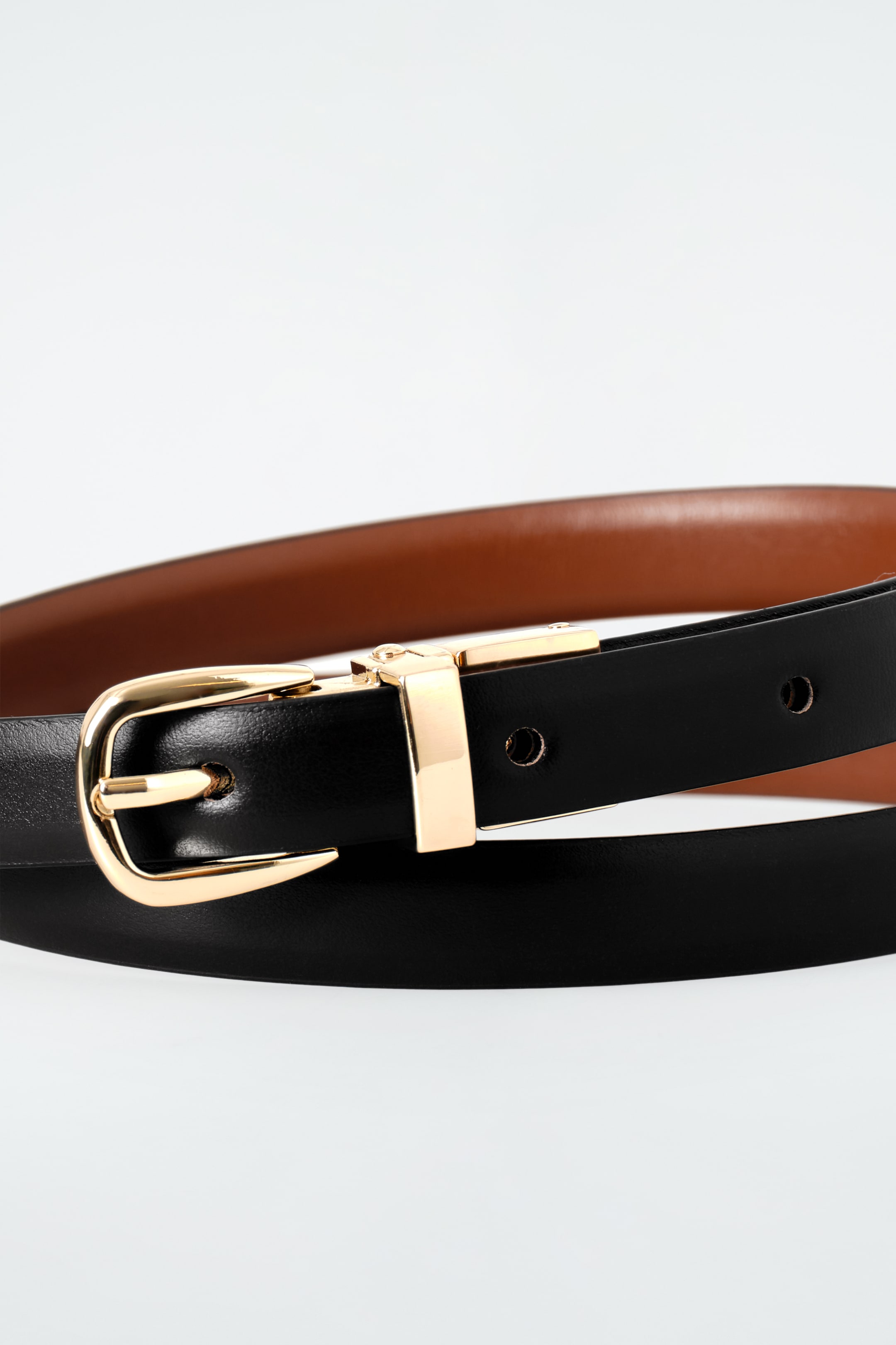 View larger image: REVERSIBLE SLIM LEATHER BELT - DARK BROWN / TAN - Ladies | H&M GB 5
