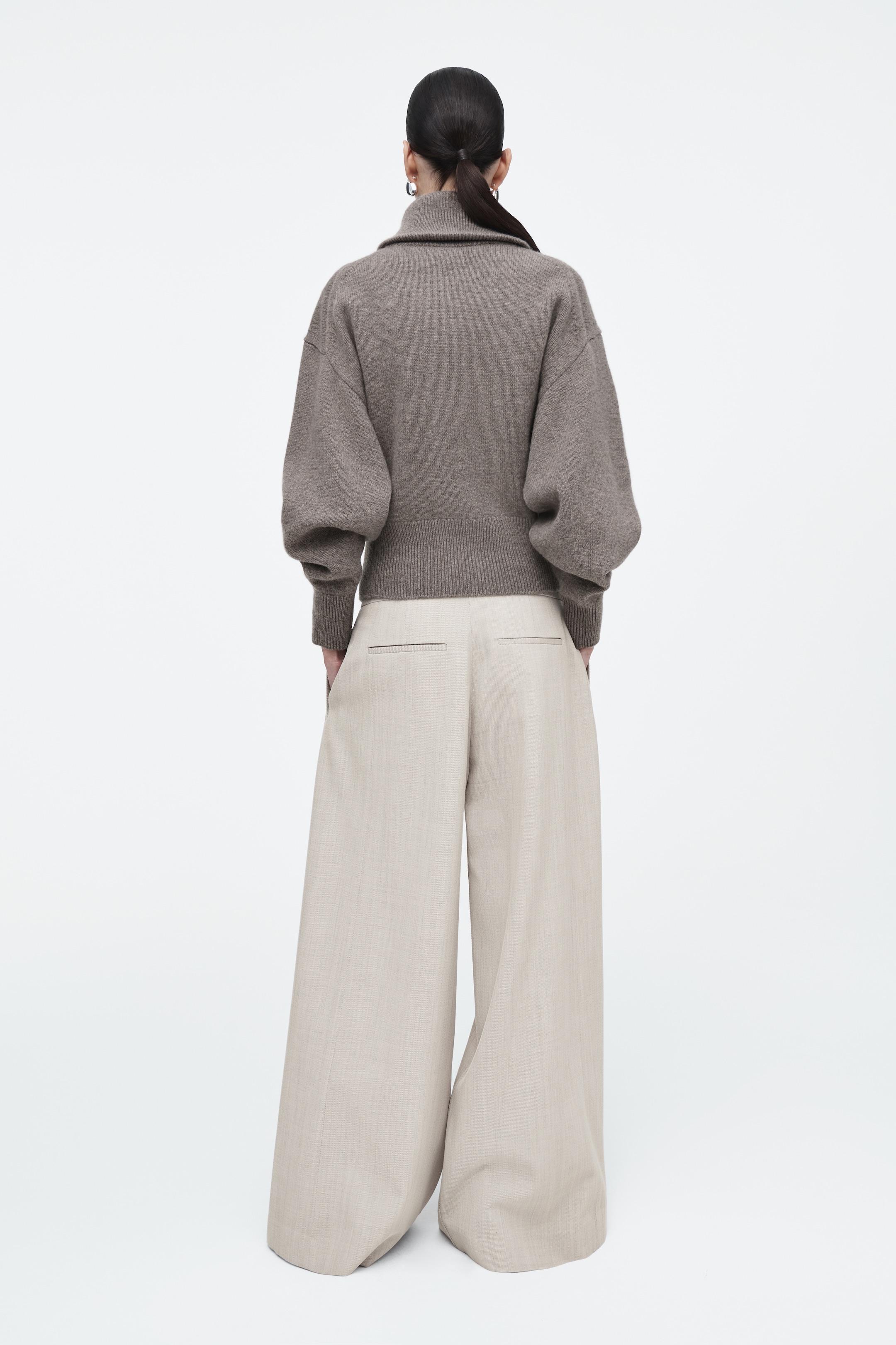 View larger image: WAISTED KNITTED WOOL BOMBER JACKET - MOLE - Ladies | H&M GB 4