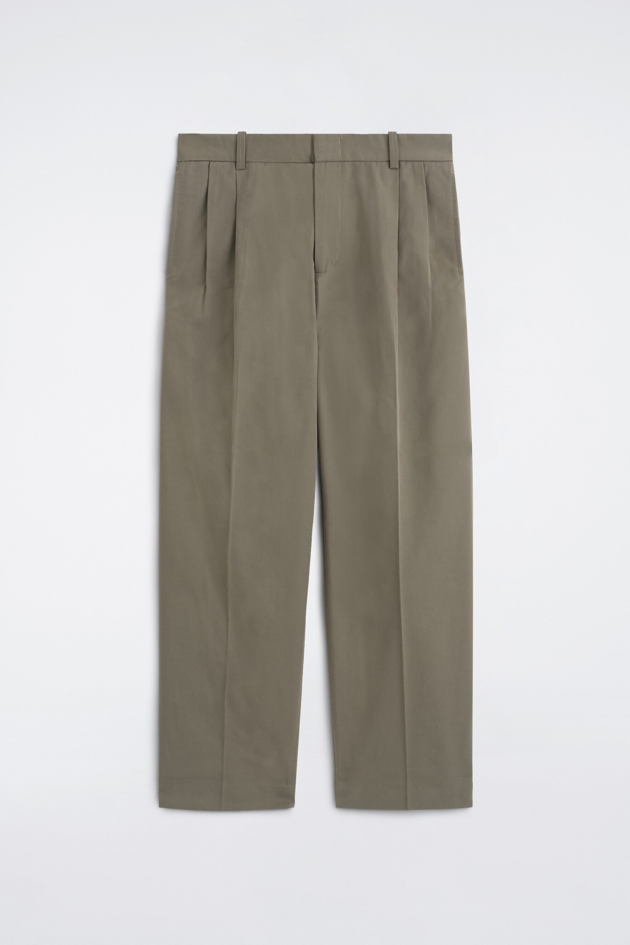 PLEATED RELAXED-FIT TAPERED TROUSERS
