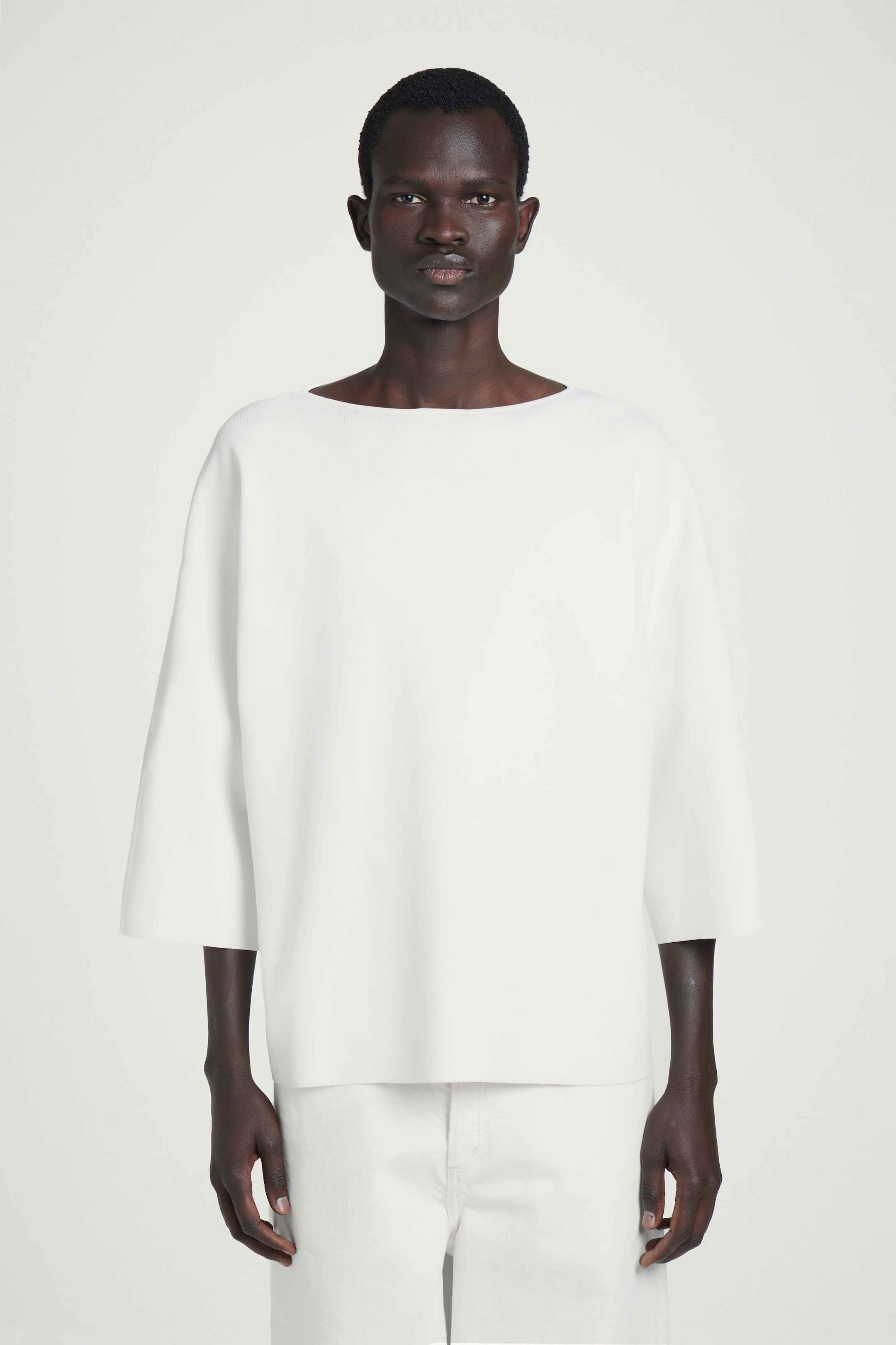 OVERSIZED KNITTED BOAT-NECK SWEATER