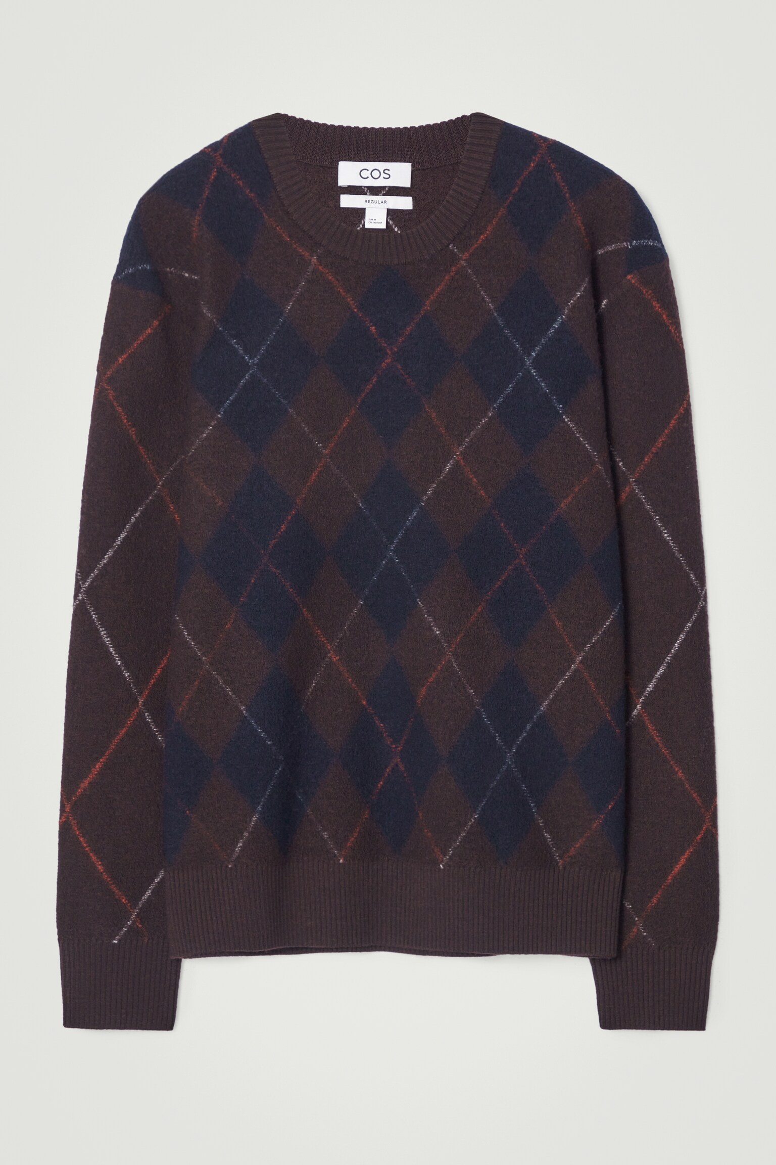 ARGYLE BOILED-WOOL JUMPER - BROWN / ARGYLE