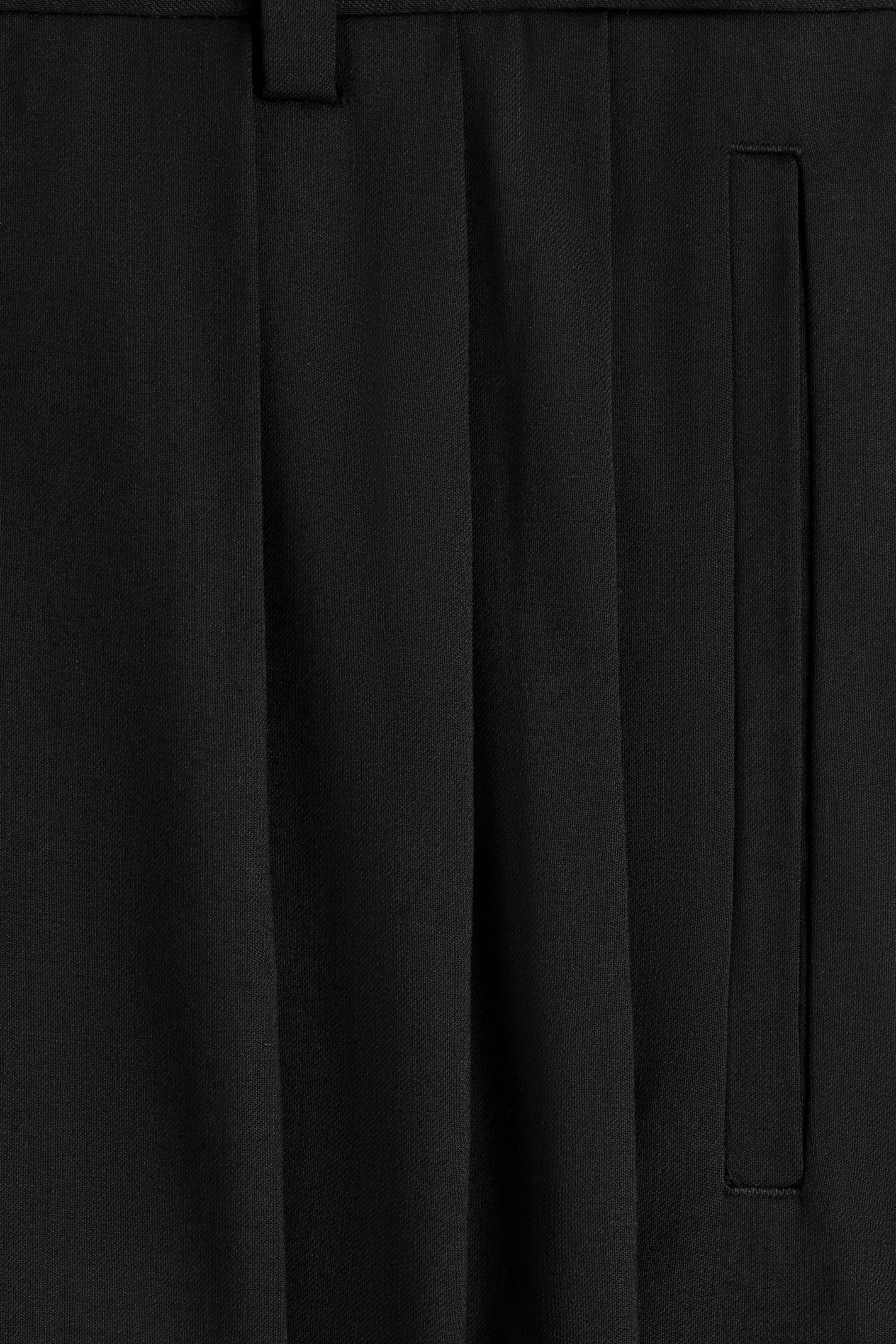 WIDE-LEG PLEATED WOOL TROUSERS - RELAXED