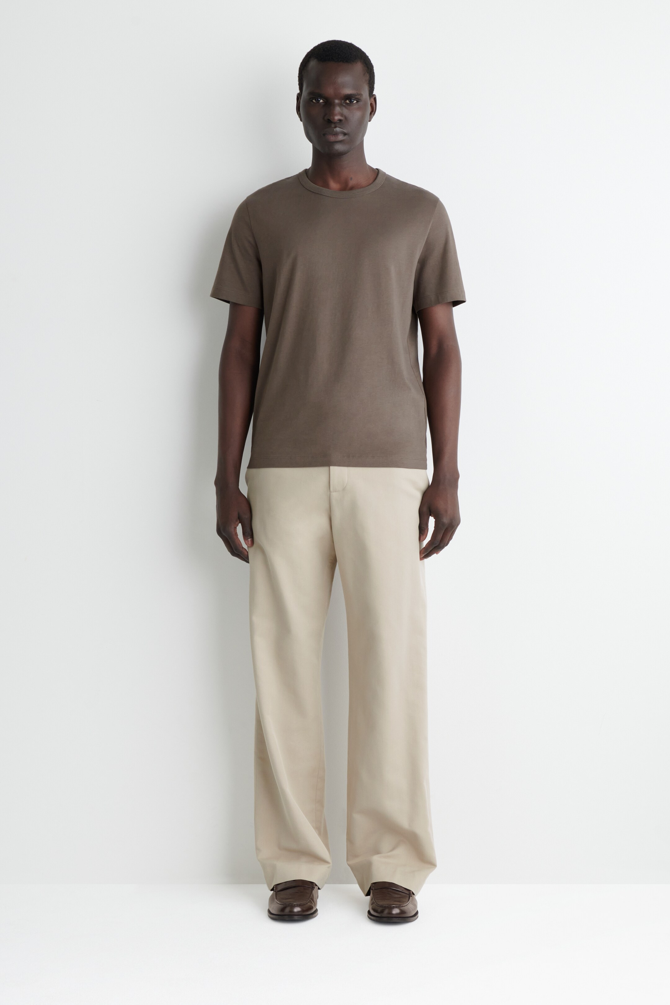 View larger image: BRUSHED-COTTON T-SHIRT - DARK MOLE - Men | H&M GB 2