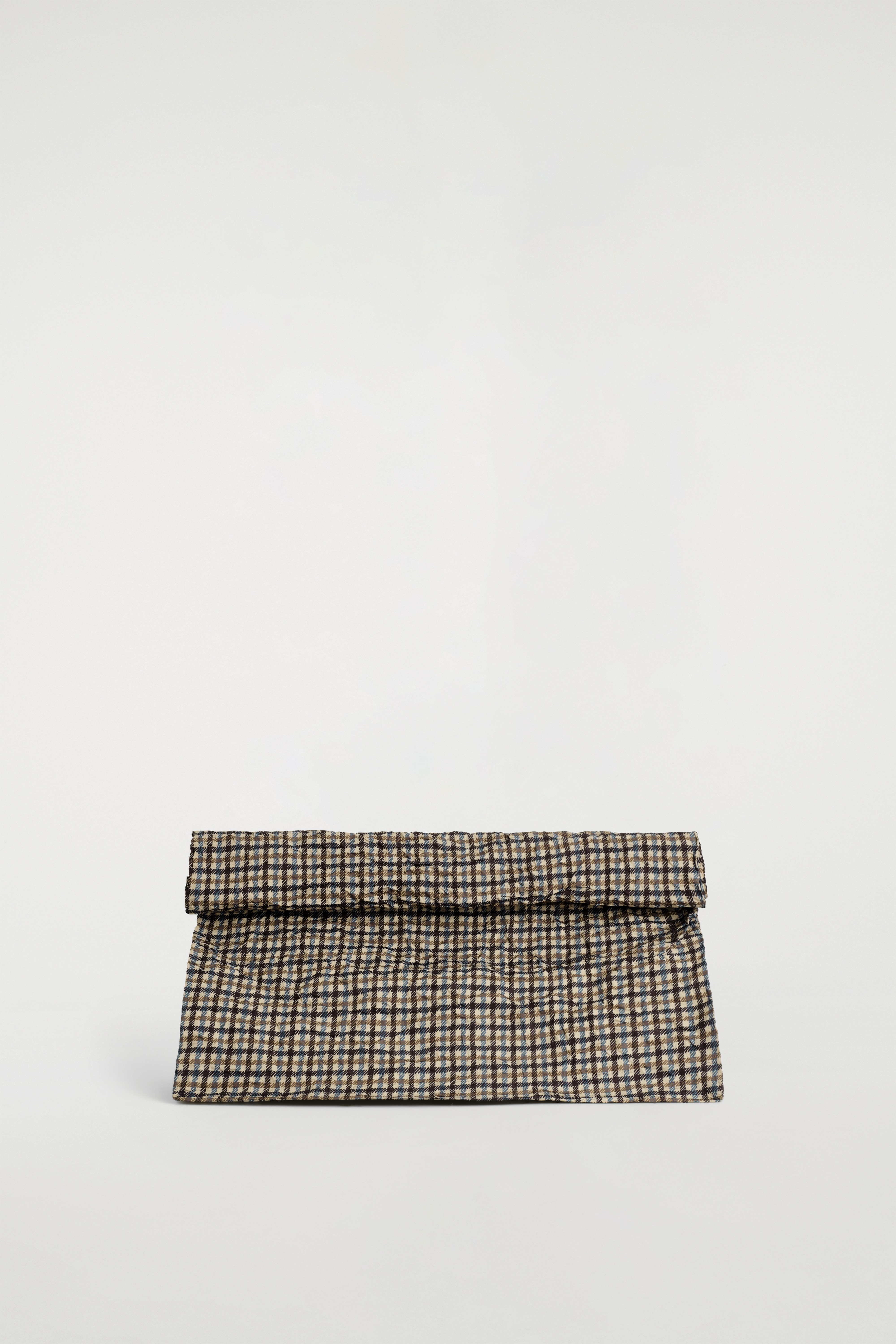 POCHETTE OVERSIZE REPLIÉE - BEIGE / CARREAUX/NOIR