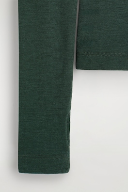 MERINO WOOL TURTLENECK TOP — DARK GREEN 7