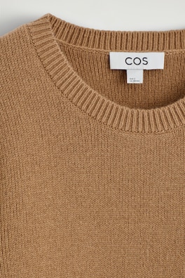 MERINO WOOL CREW-NECK JUMPER — BROWN 1