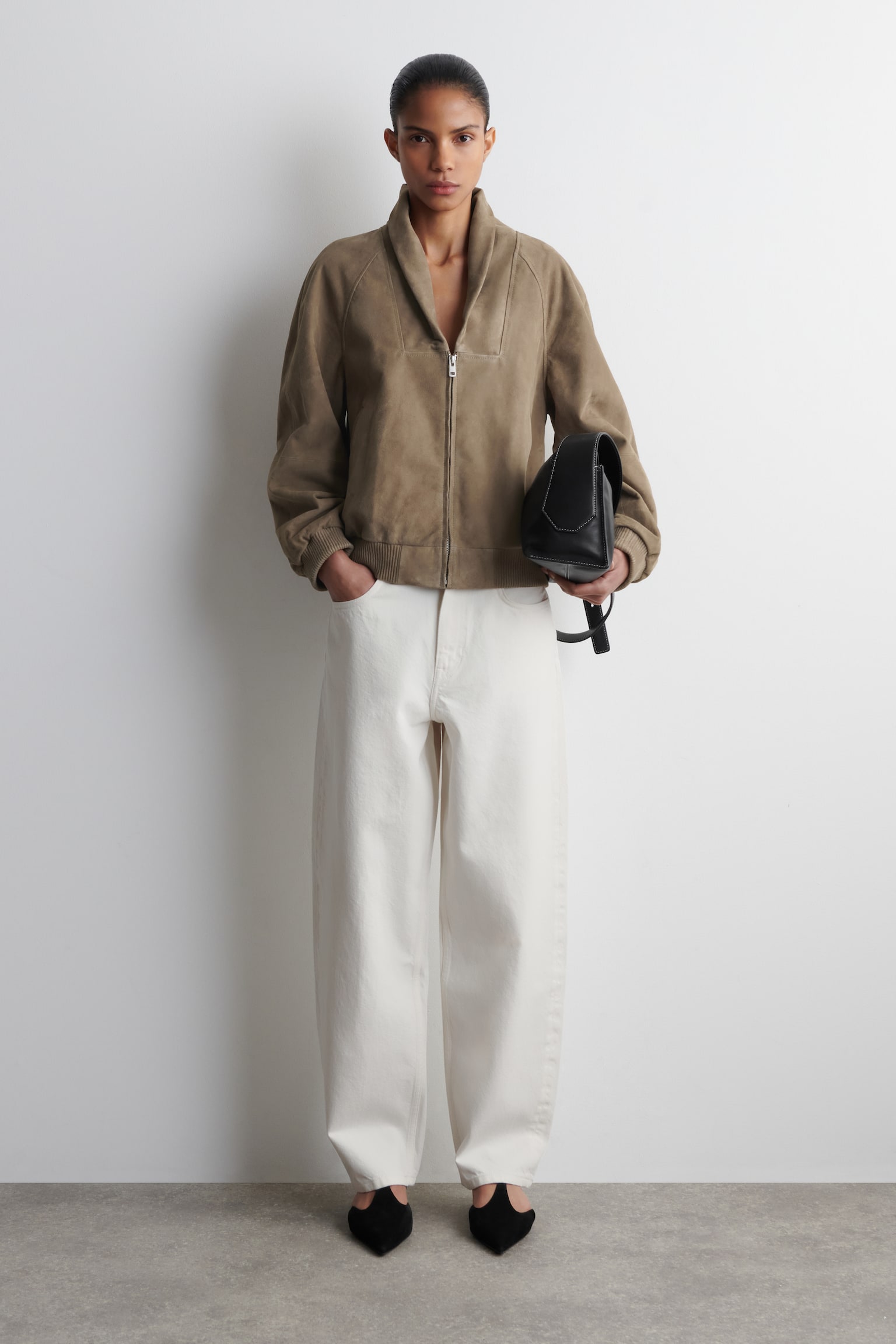 JEANSY „BAY” Z NOGAWKAMI TYPU BARREL - BIAŁY/BRĄZOWY-KHAKI/CIEMNONIEBIESKI/CZARNY/NIEBIESKI - 1