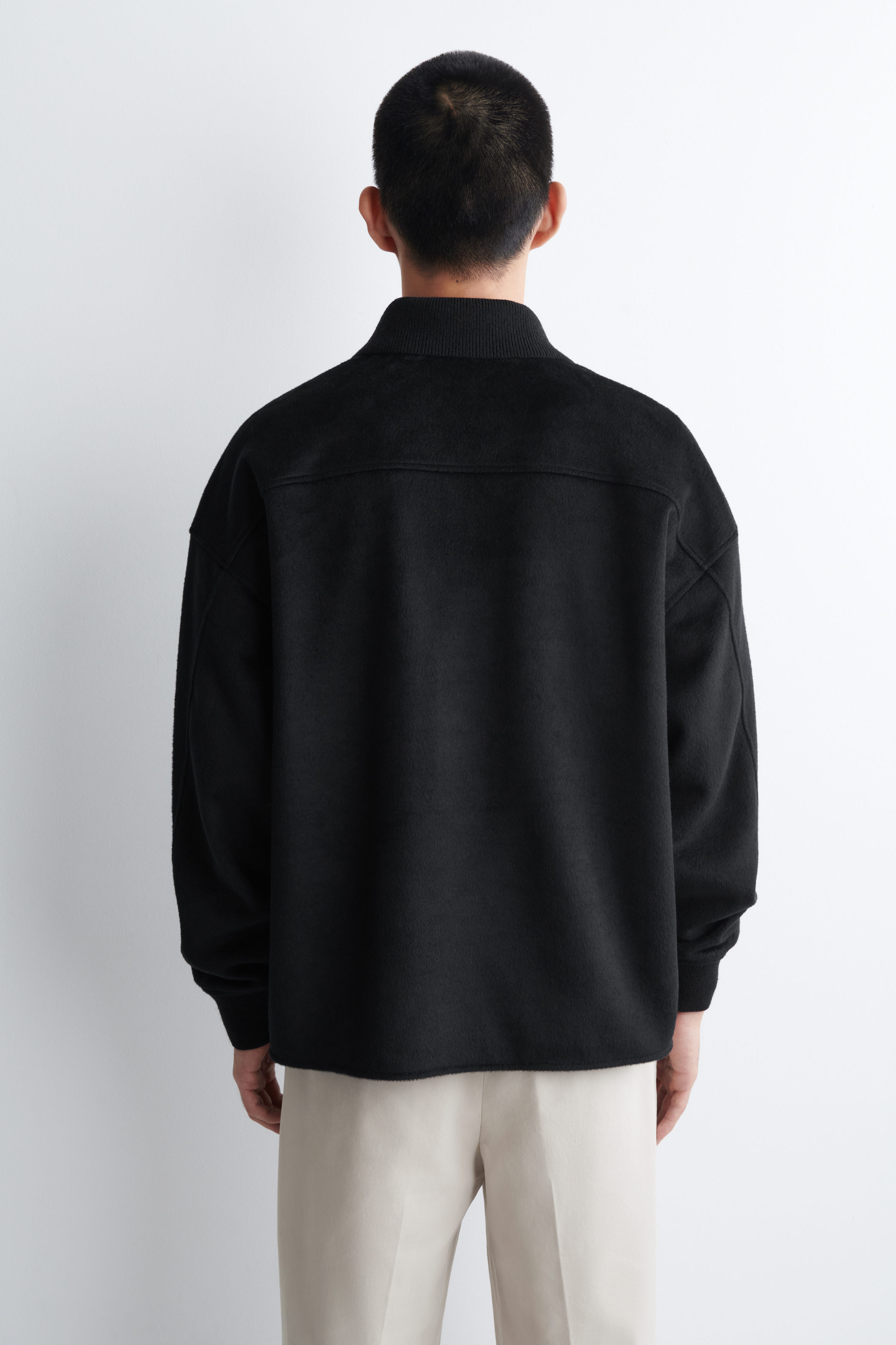 PLACKET-DETAIL WOOL-BLEND POLO SWEATER - BLACK | COS