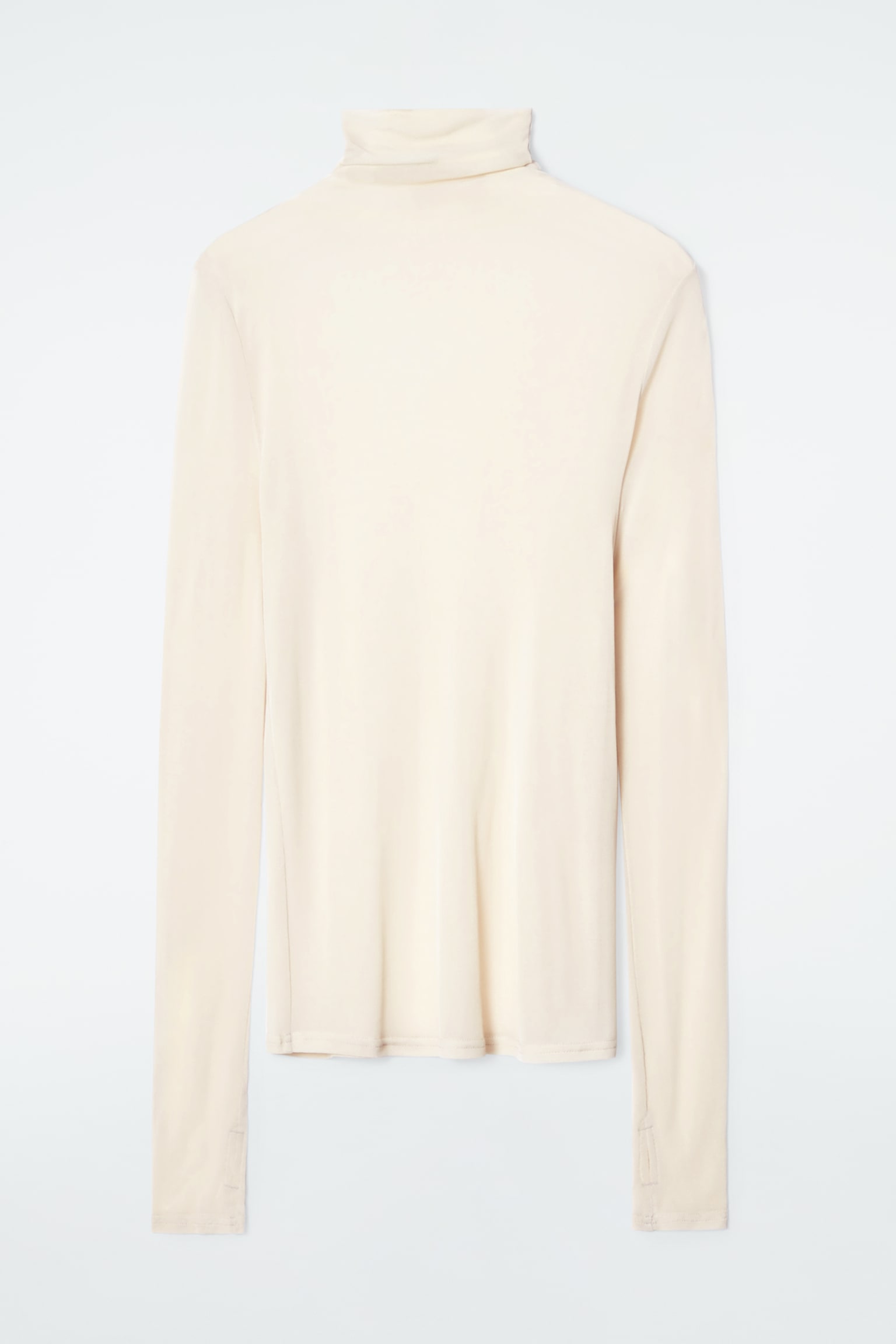 HAUT MOULANT À COL ROULÉ EN SOIE - ÉCRU - 1