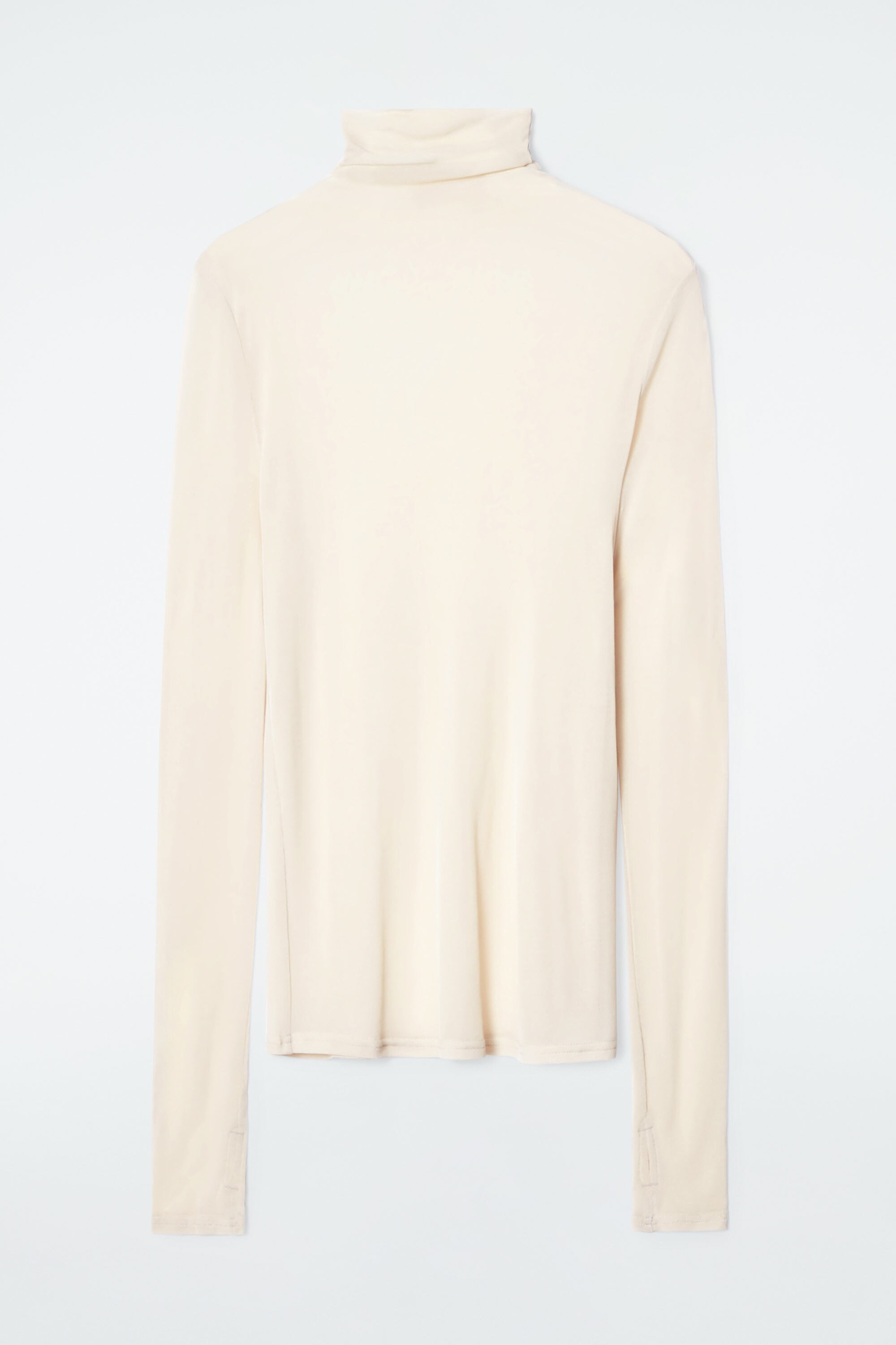 SLIM SILK TURTLENECK TOP - OFF-WHITE | COS