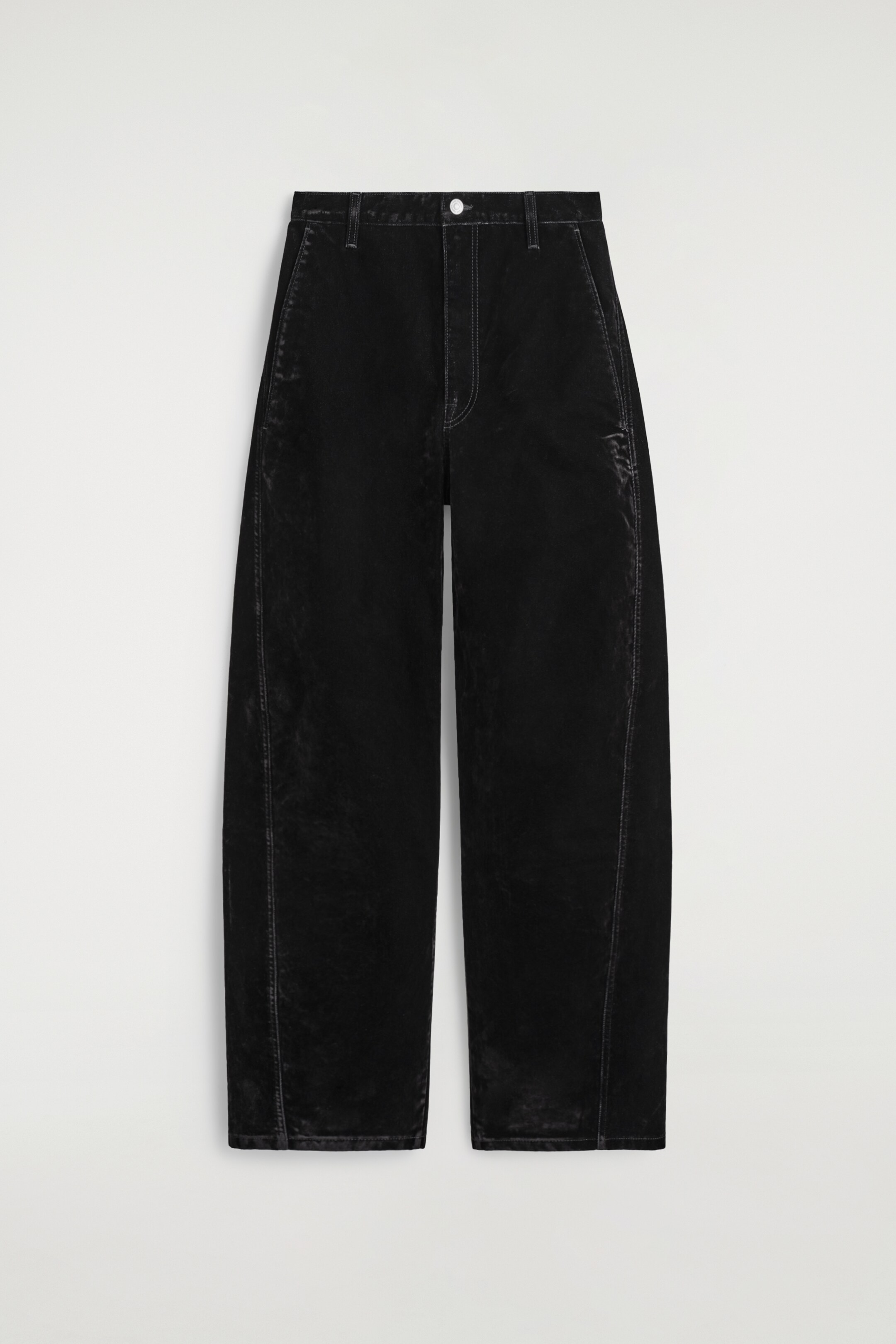 Grösseres Bild ansehen: HOSE AUS BEFLOCKTEM DENIM MIT BARREL-BEIN - SCHWARZ - DAMEN | H&M CH 5