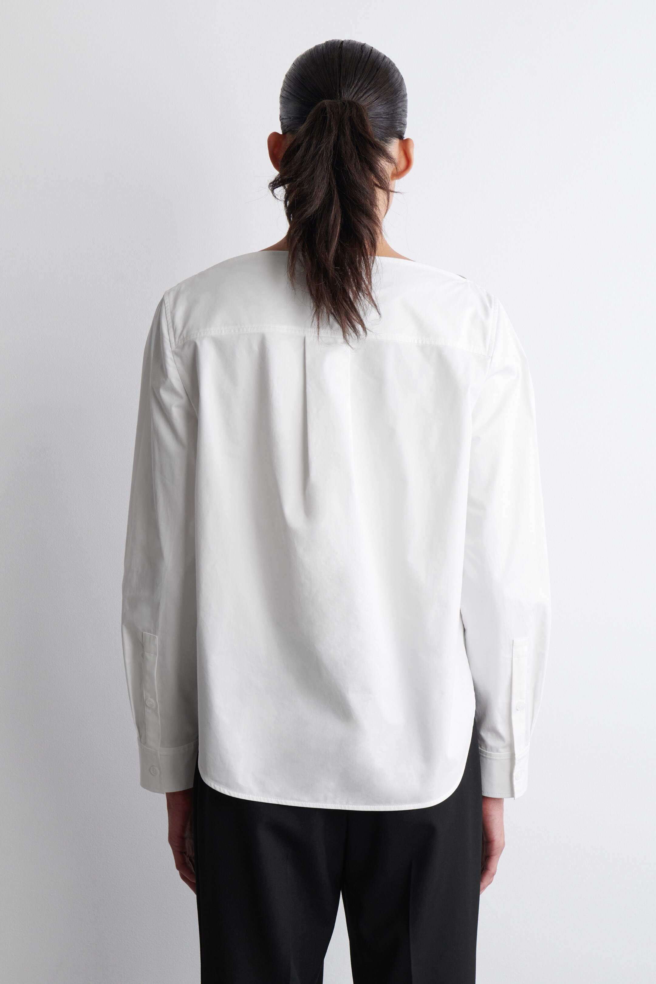 Ver imagem maior: Camisa de algodão com decote barco - BRANCO - SENHORA | H&M PT 5