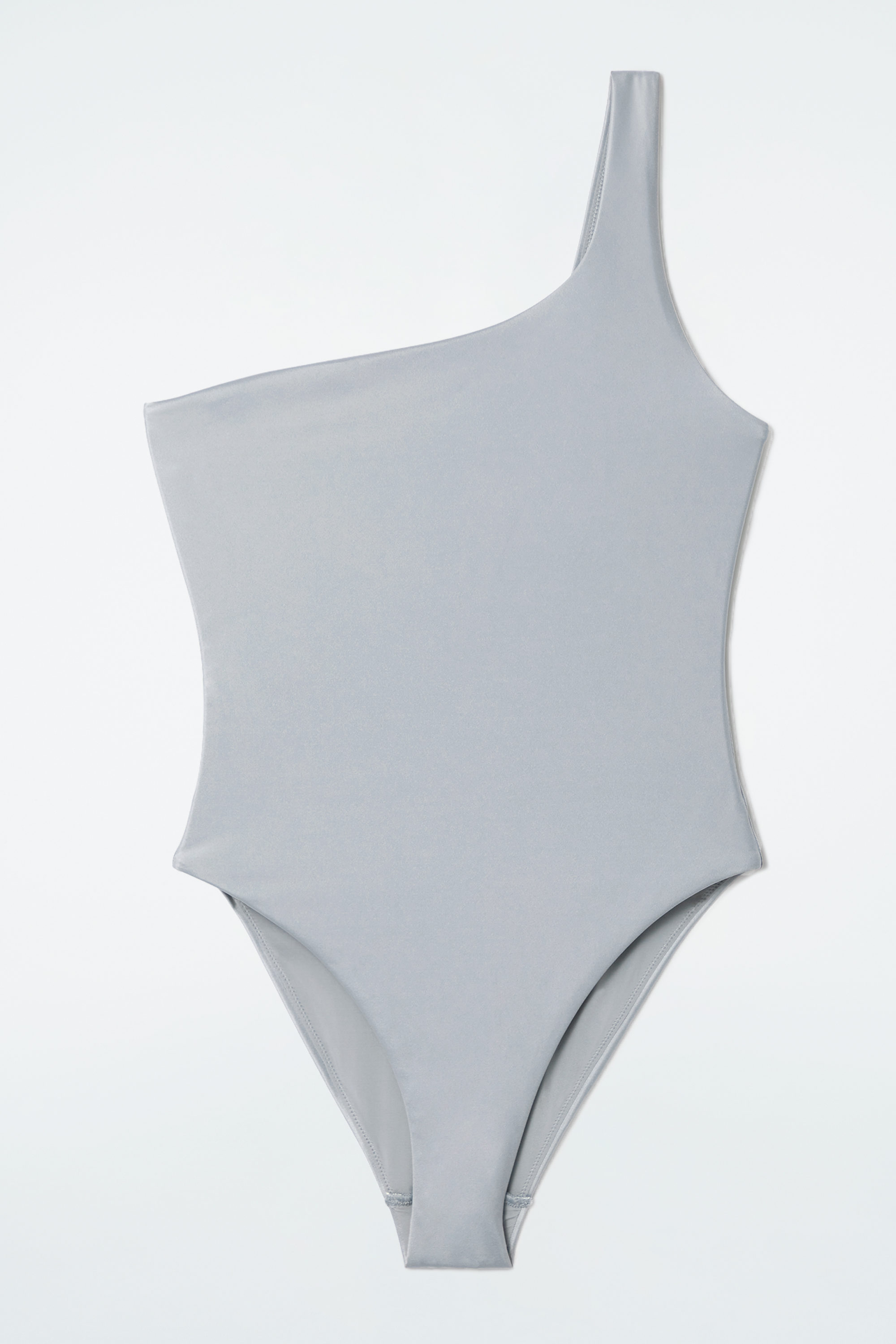 swim wear set stone coral(※個別販売不可) METALLIC ONE-SHOULDER SWIMSUIT - SILVER | COS