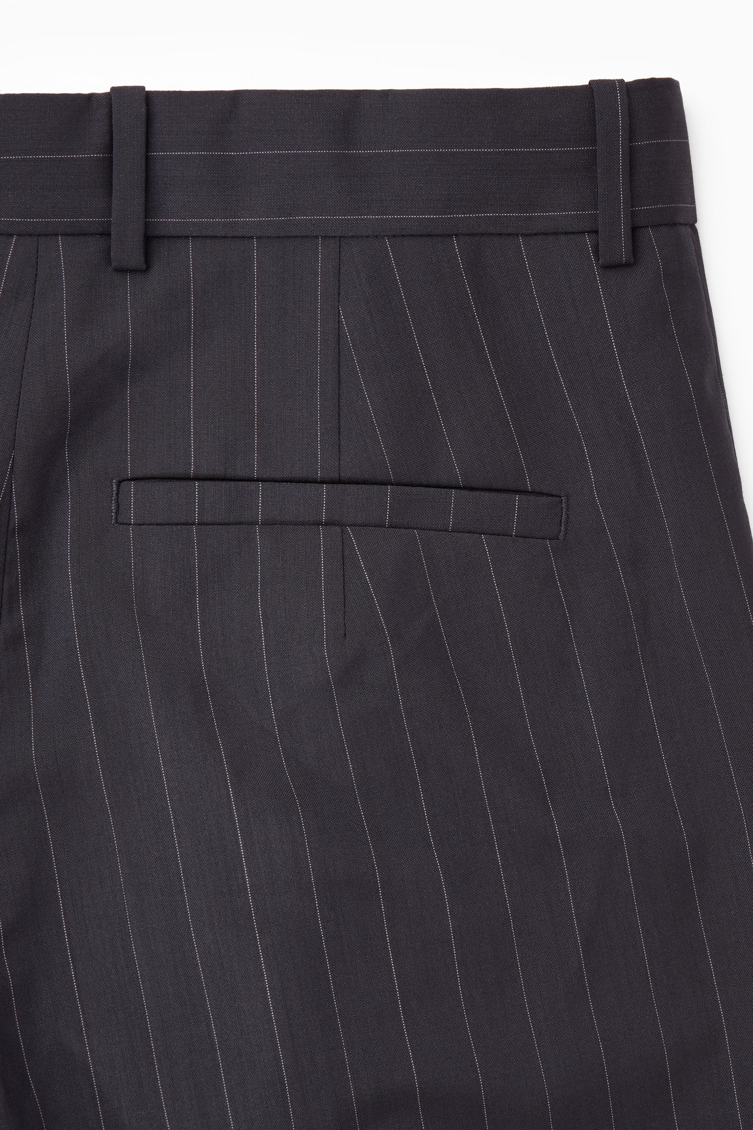 REGULAR FLARED WOOL TROUSERS - NAVY/BROWN - 3