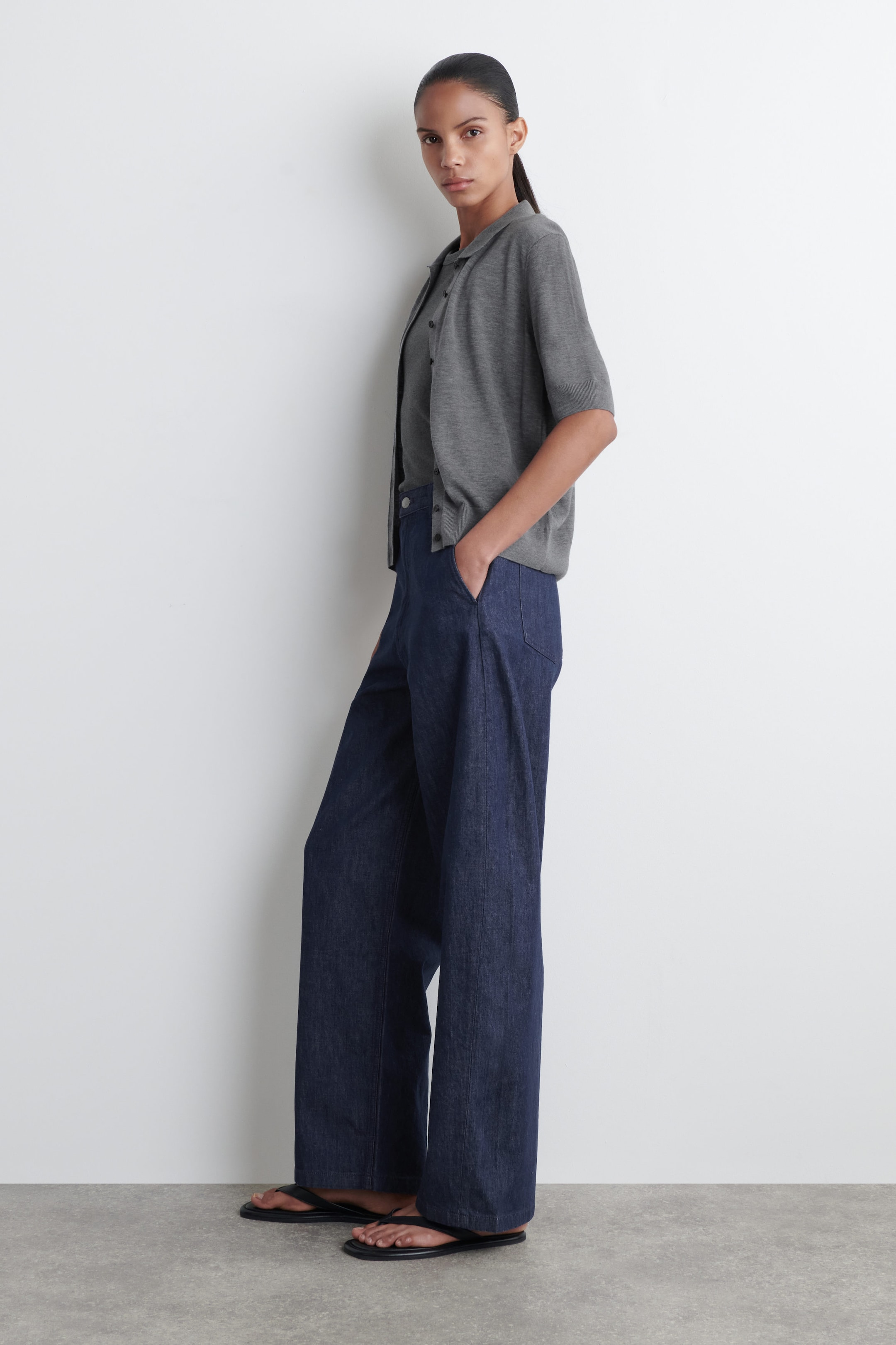 WIDE-LEG DENIM PANTS