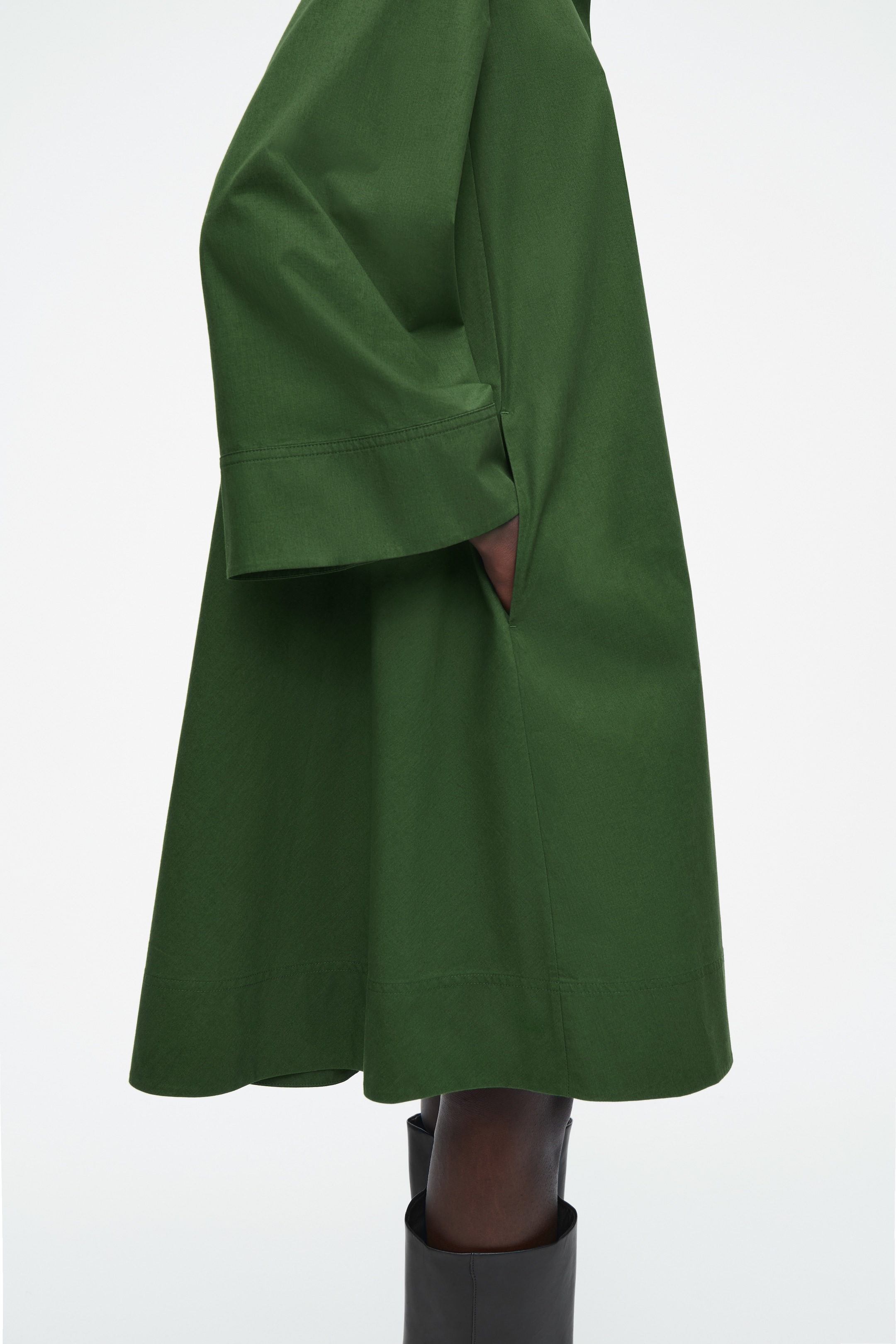 View larger image: LONG-SLEEVED A-LINE SHIRT DRESS - GREEN - Ladies | H&M GB 2