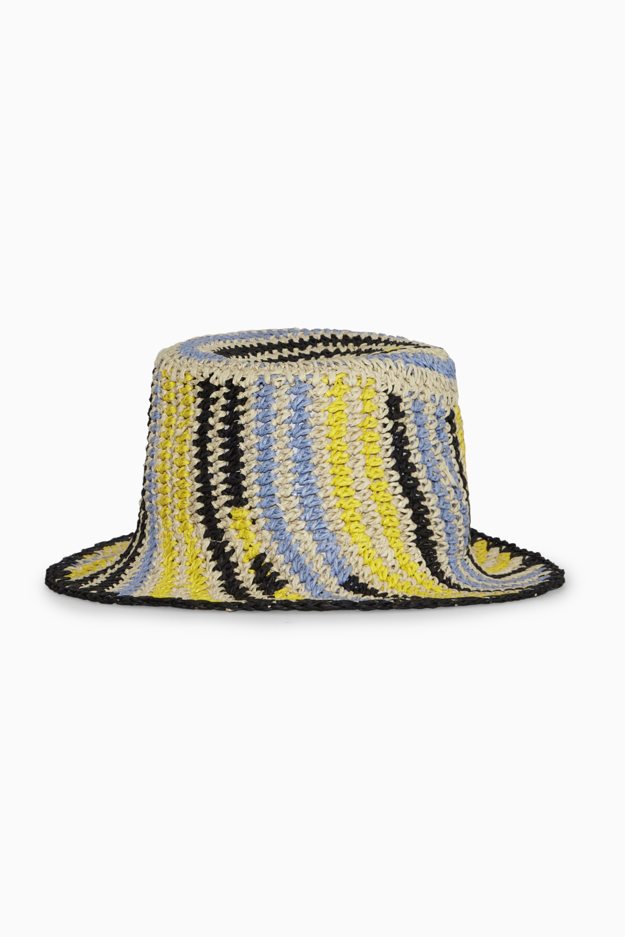 Ingrandisci l'immagine: WOVEN STRAW BUCKET HAT - BLUE / YELLOW / STRIPED - DONNA | H&M CH 1