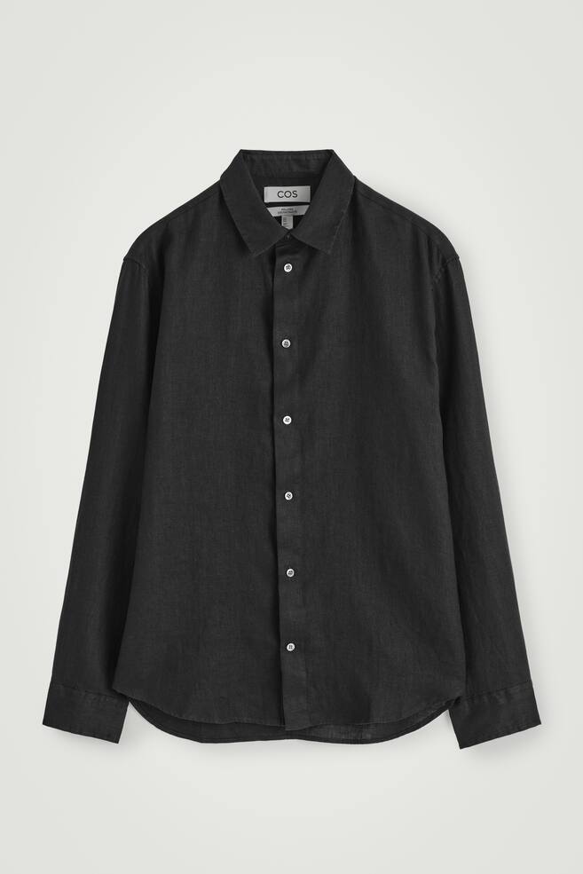 RELAXED LINEN SHIRT - BLACK/DARK GREEN/NAVY/WHITE/LIGHT BLUE / STRIPED/NAVY - 1