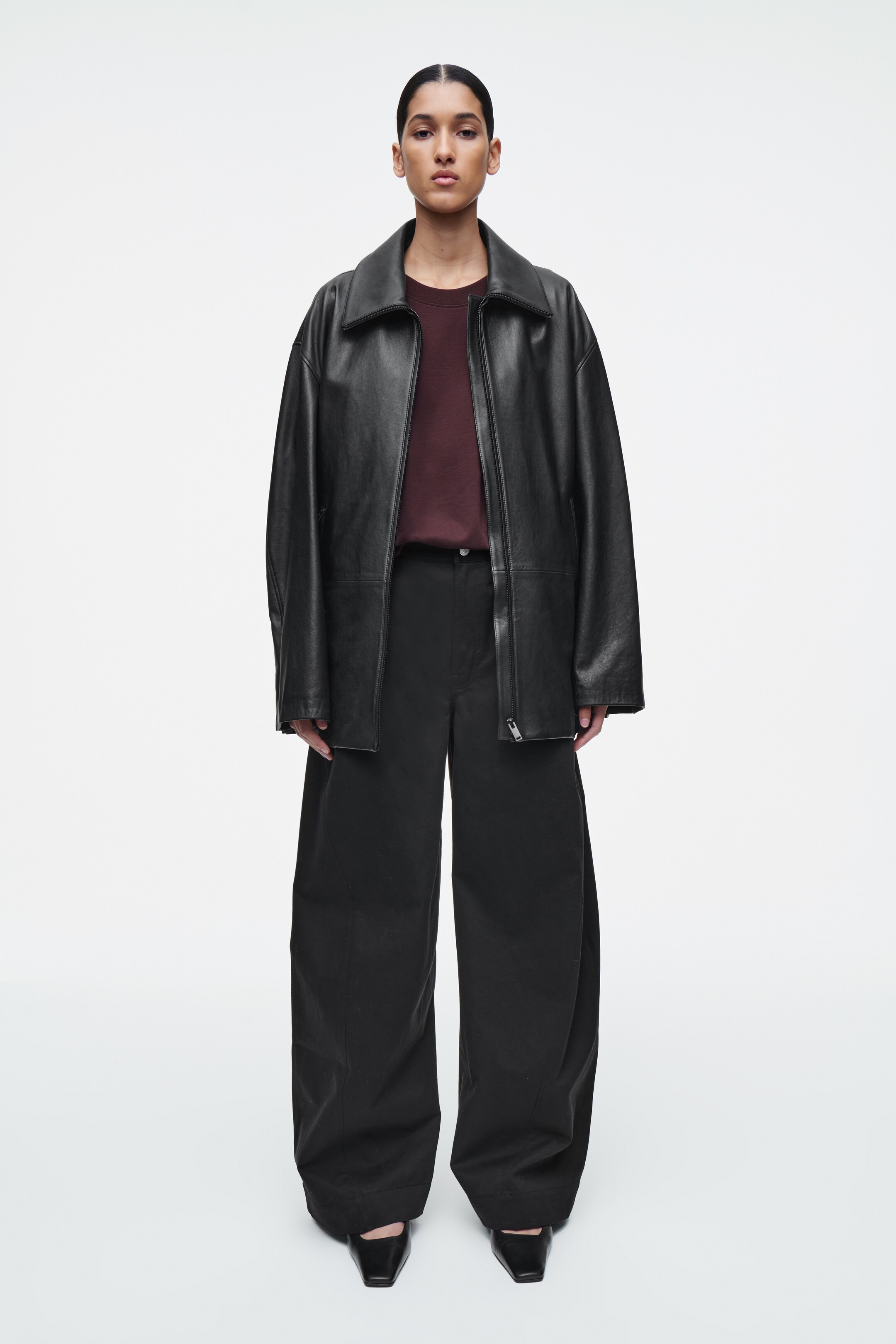 Visa större bild: OVERSIZE T-SHIRT I BOMULL - BURGUNDY - DAM | H&M SE 2