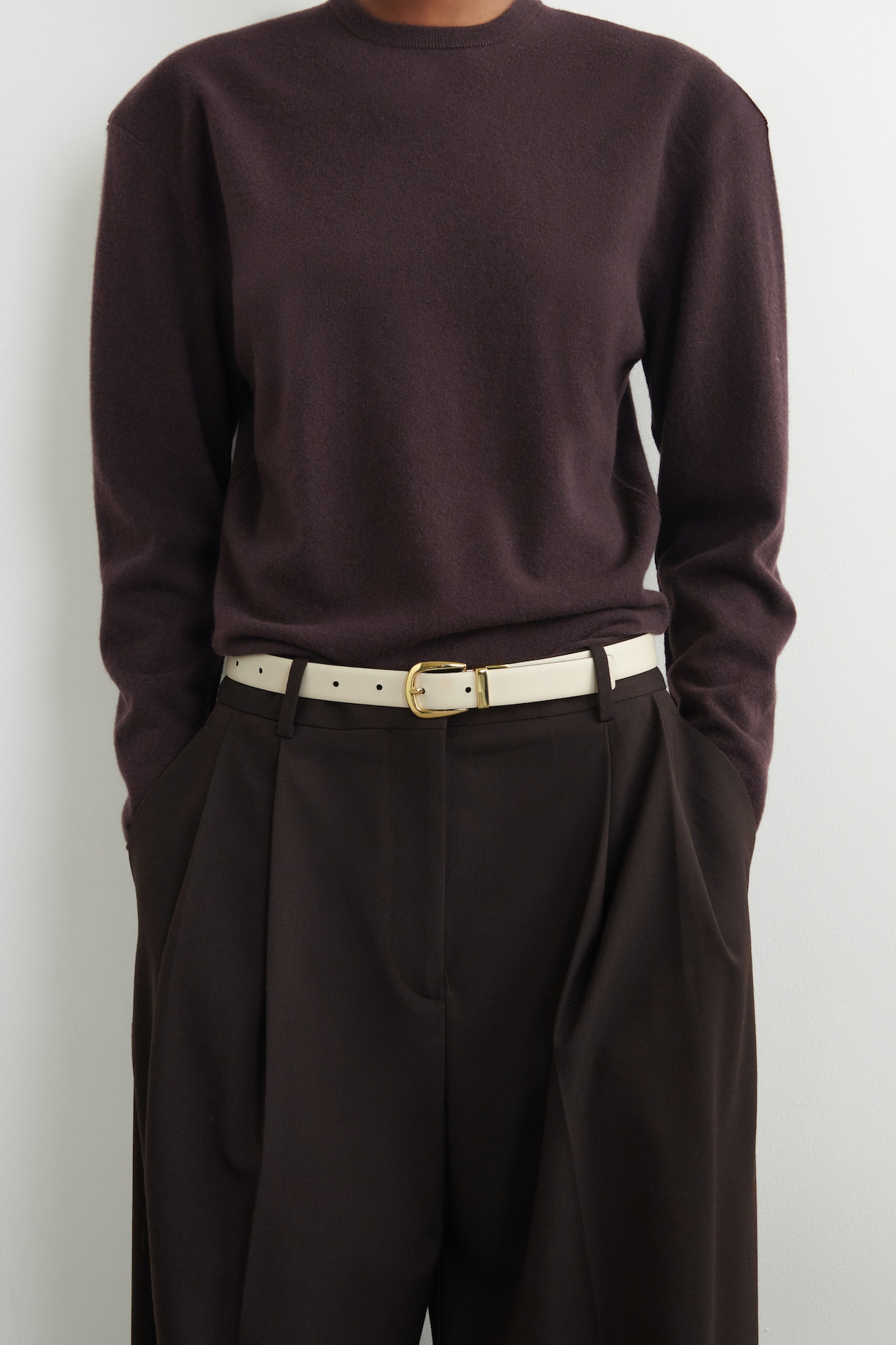 REVERSIBLE LEATHER BELT — BLACK / ECRU
