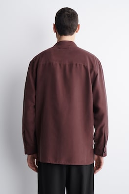 TAILORED SILK SHIRT — MAHOGANY 3